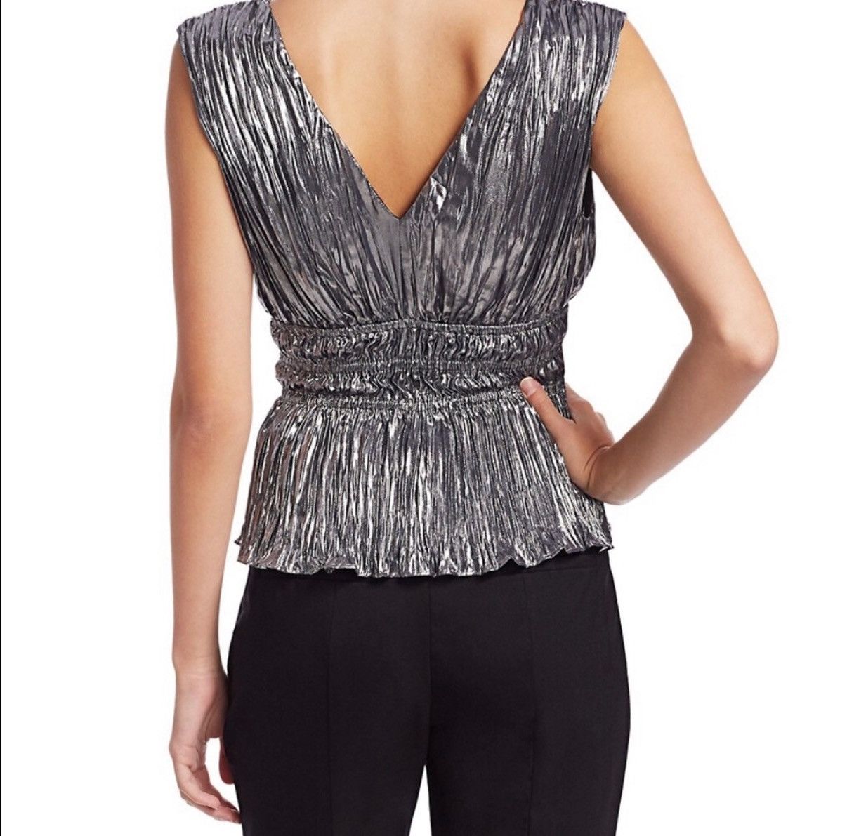 Ramy Brook NWT Ramy brook Metallic Grey exclusive Burgam top/S Size XS / US 0-2 / IT 36-38 - 3 Thumbnail