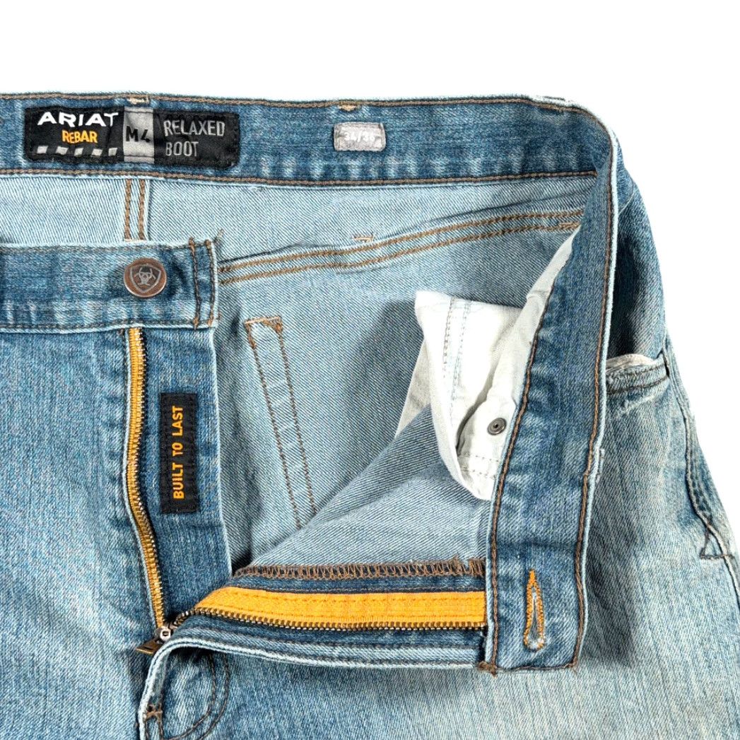 Ariat Ariat Jeans Mens 34x35 Blue Rebar M4 Relaxed Bootcut Denim Workwear Size US 34 / EU 50 - 3 Thumbnail