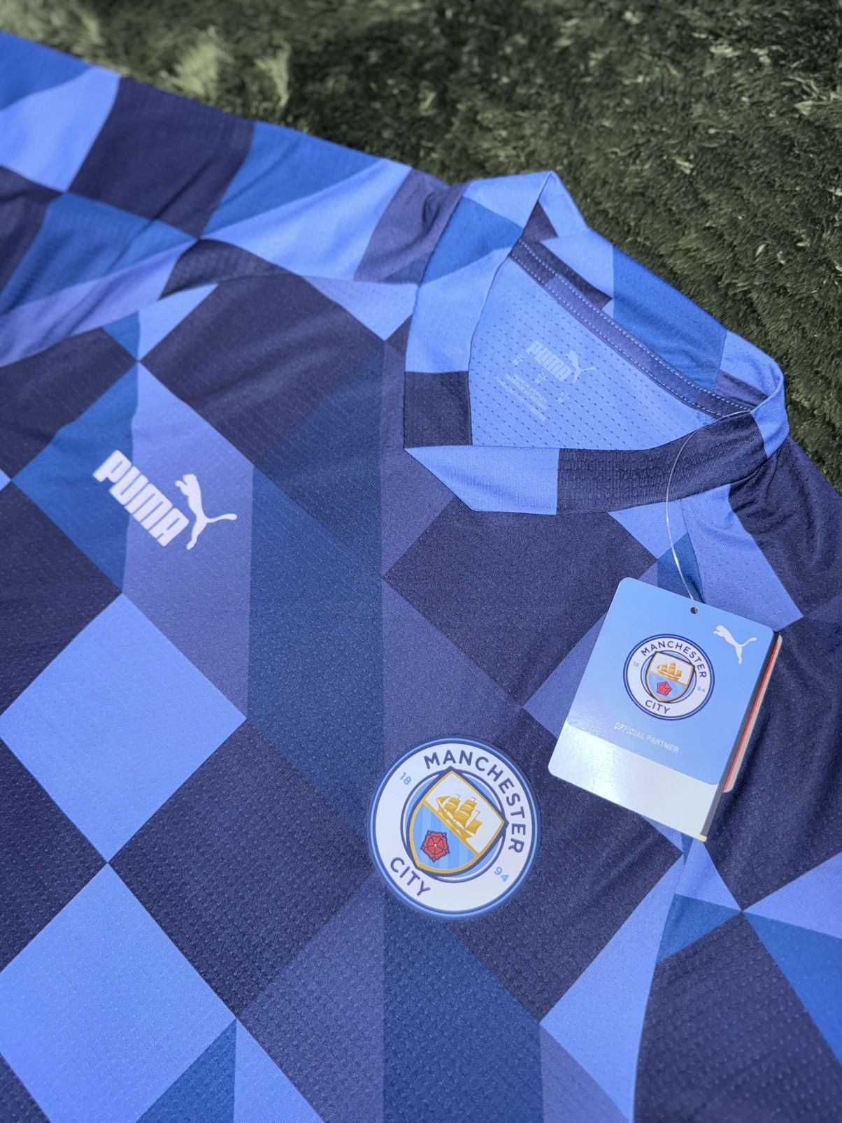 Puma [M] PUMA MCFC mancity 22-23 prematch jersey blue checker Size US M / EU 48-50 / 2 - 2 Thumbnail