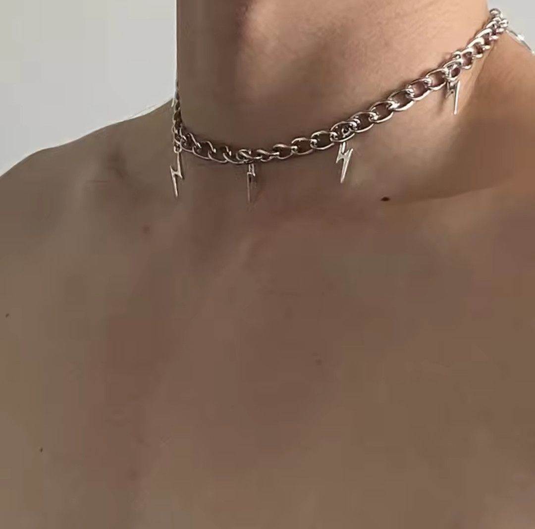 Japanese Brand × Jewelry Hip Hop Lightning Shape Silver Tassel Necklace Size ONE SIZE - 3 Thumbnail