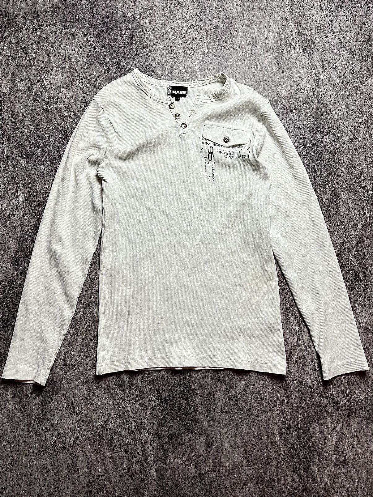 Pre-owned Archival Clothing X Avant Garde Y2k Archival Poem Japan Style Long Sleeve Ribbed Shirt In White