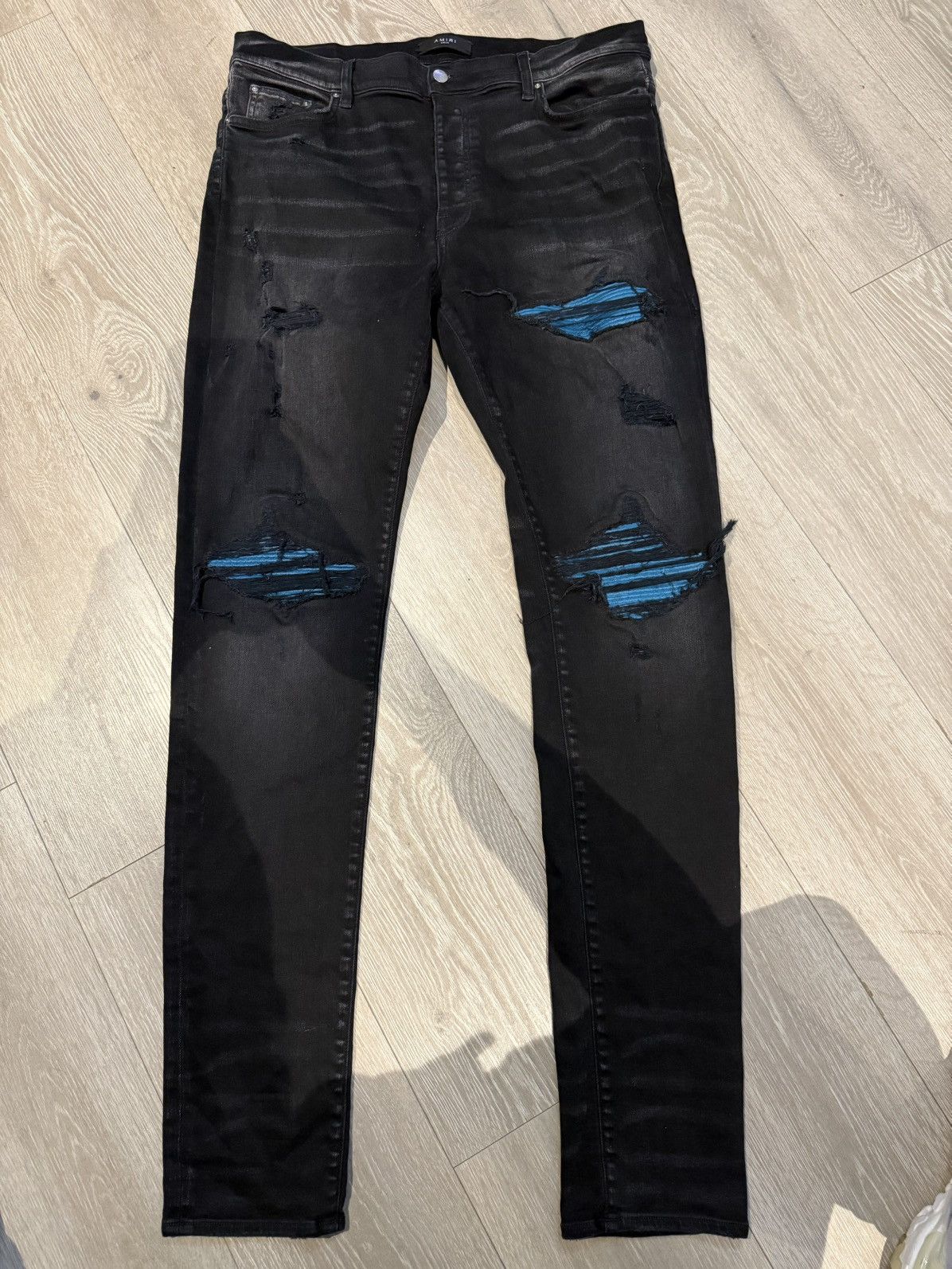 Amiri Amiri Mx-1 Cracked Cyan Blue Patches Size US 38 / EU 54 - 1 Thumbnail