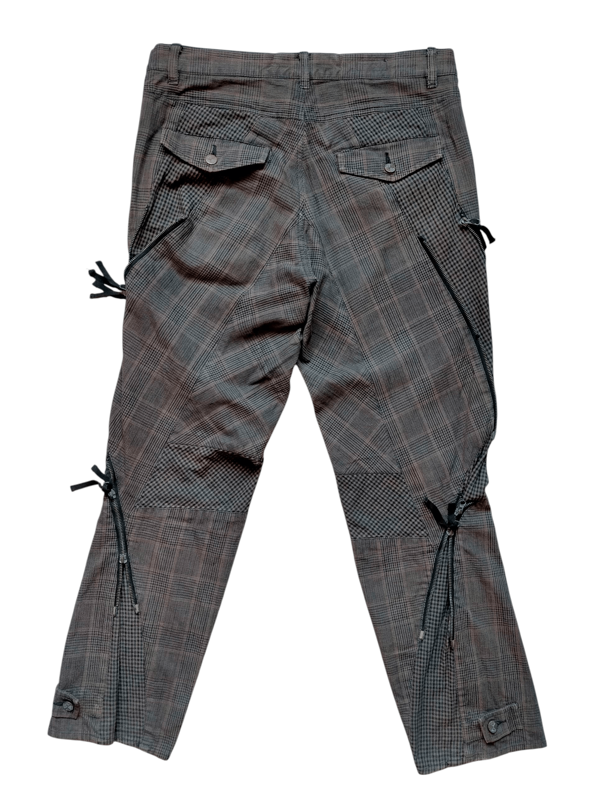 Final Home Final Home Japan Check Patchwork Zipped Trouser Pants Size US 36 / EU 52 - 2 Thumbnail
