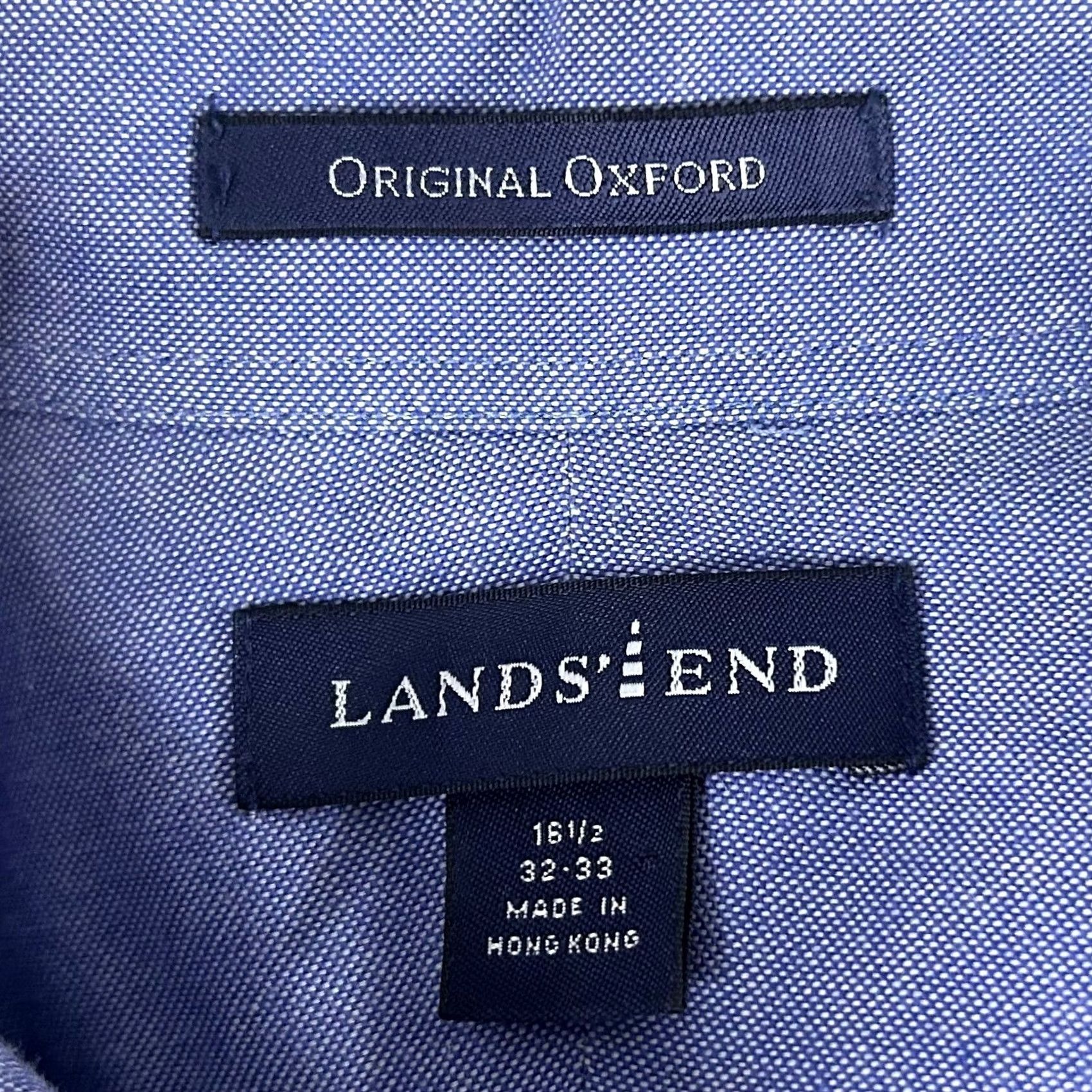 Lands' End Lands End Mens 16.5 32/33 Original Oxford Blue 100% Cotton Button Down Shirt Size US XL / EU 56 / 4 - 3 Thumbnail