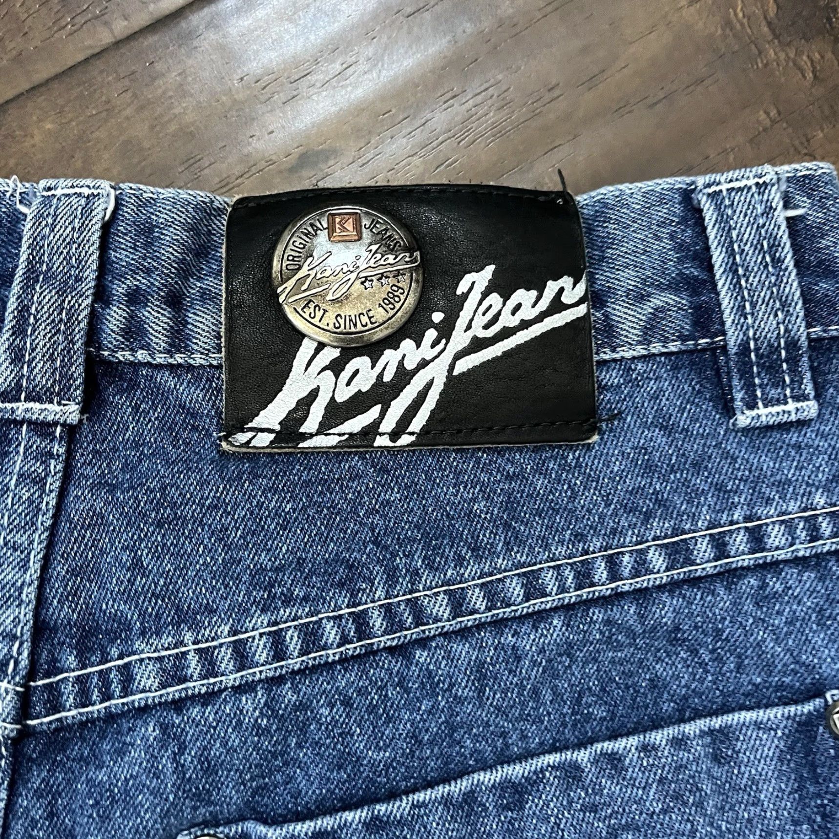 Karl Kani VINTAGE Karl Kani Jeans Baggy Wide Leg JNCO Style Denim Blue Womens 14 28W 26In Inseam Size 14 Size 28" / US 6 / IT 42 - 6 Thumbnail