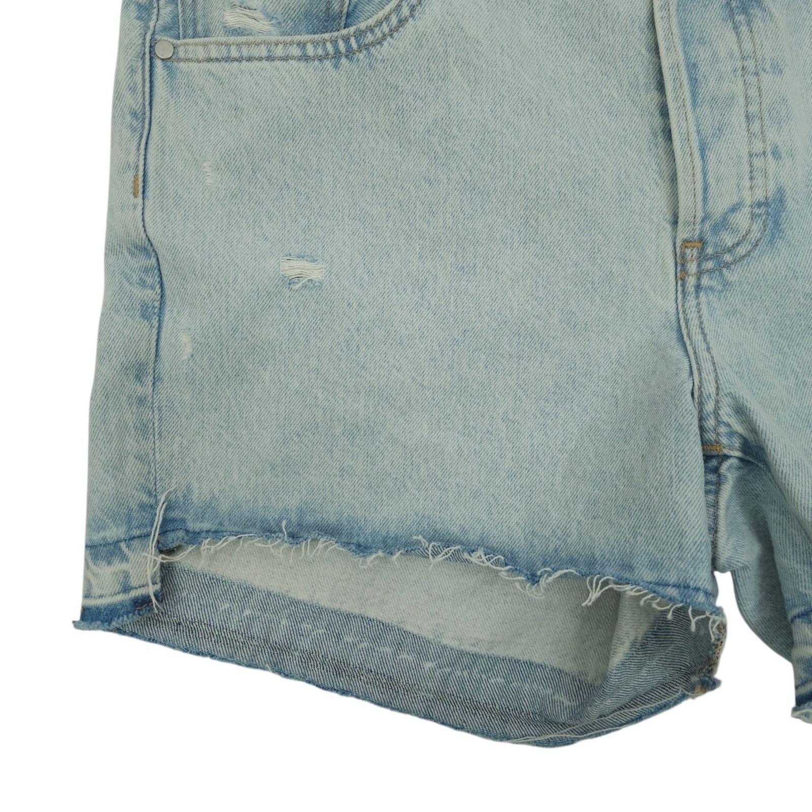 Express Express Denim Shorts Womens 10 Light Wash Boho Mid Rise Raw Size 32" / US 10 / IT 46 - 11 Thumbnail