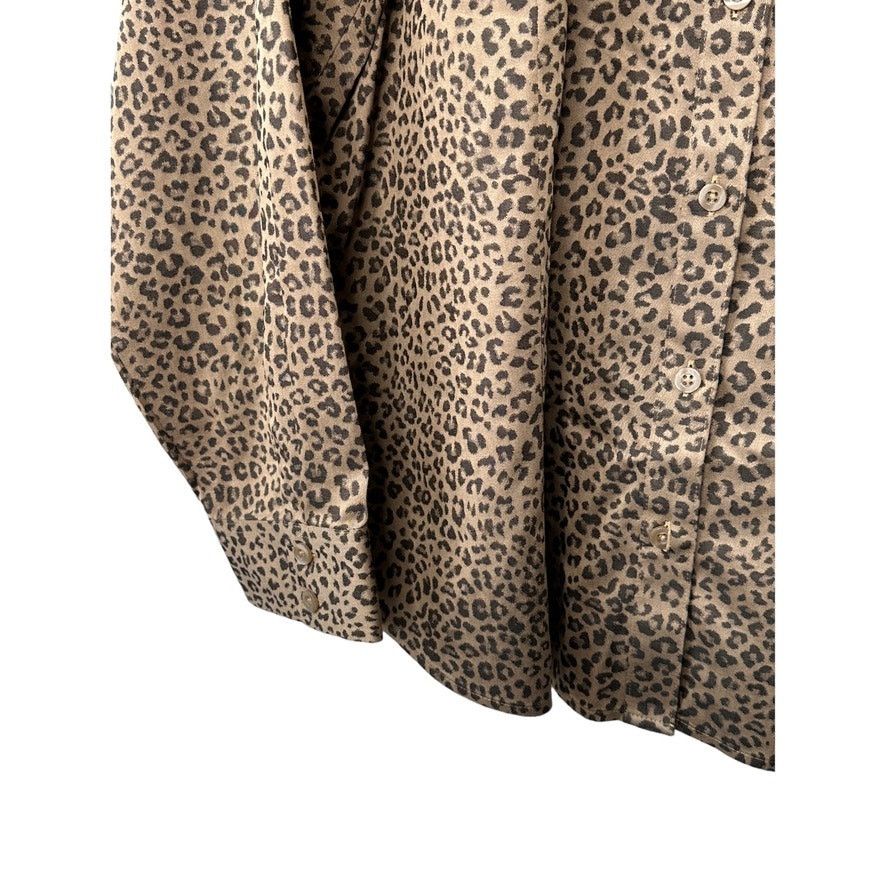 Chicos Chico's No-Iron Coolmax All Seasons Cheetah-Print Shirt Size XXL / US 16-18 / IT 52-54 - 4 Thumbnail