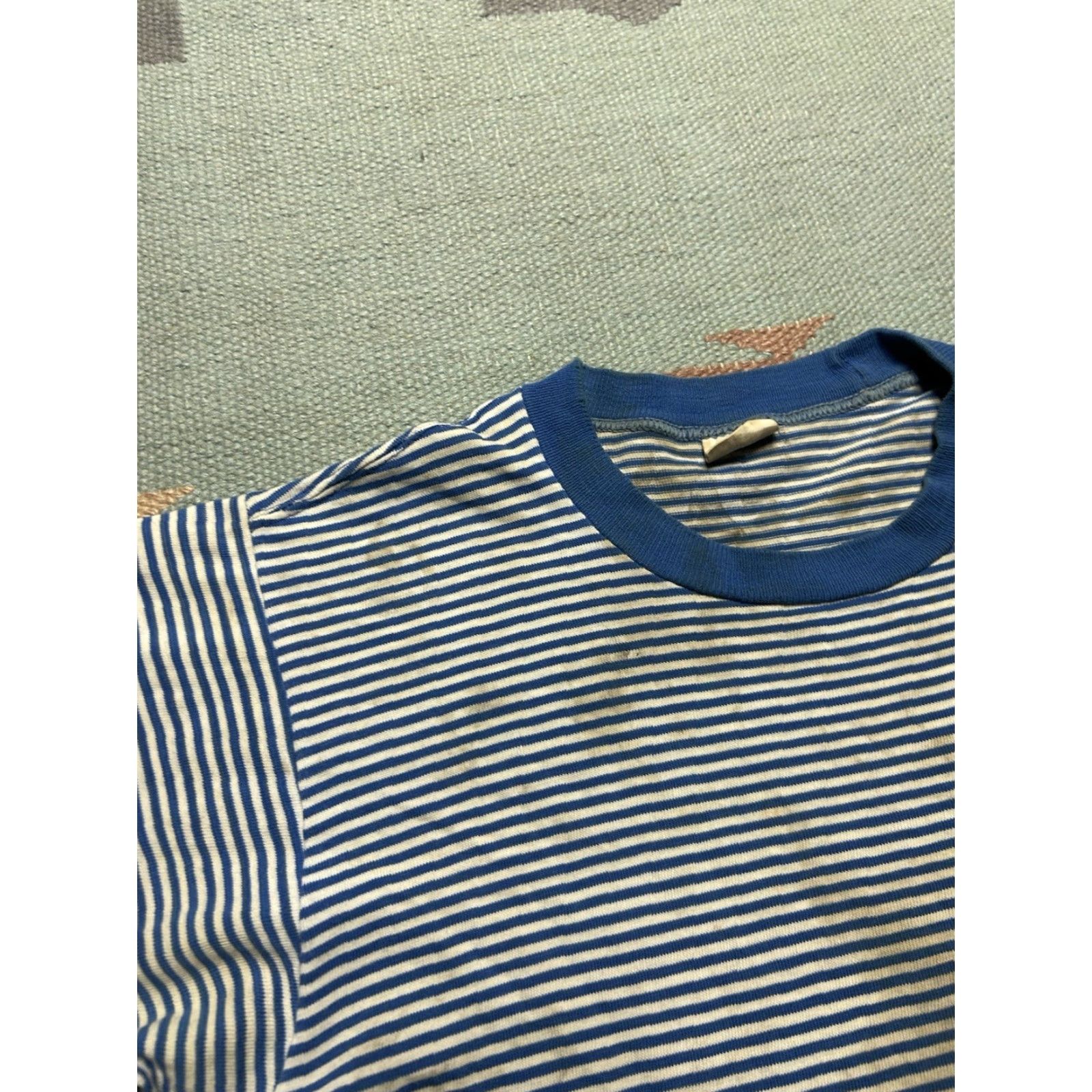 Vintage VINTAGE TownCraft T-Shirt Striped Grunge Blue Penneys Penneys Towncraft Mens S Small Shirt Size US S / EU 44-46 / 1 - 6 Thumbnail