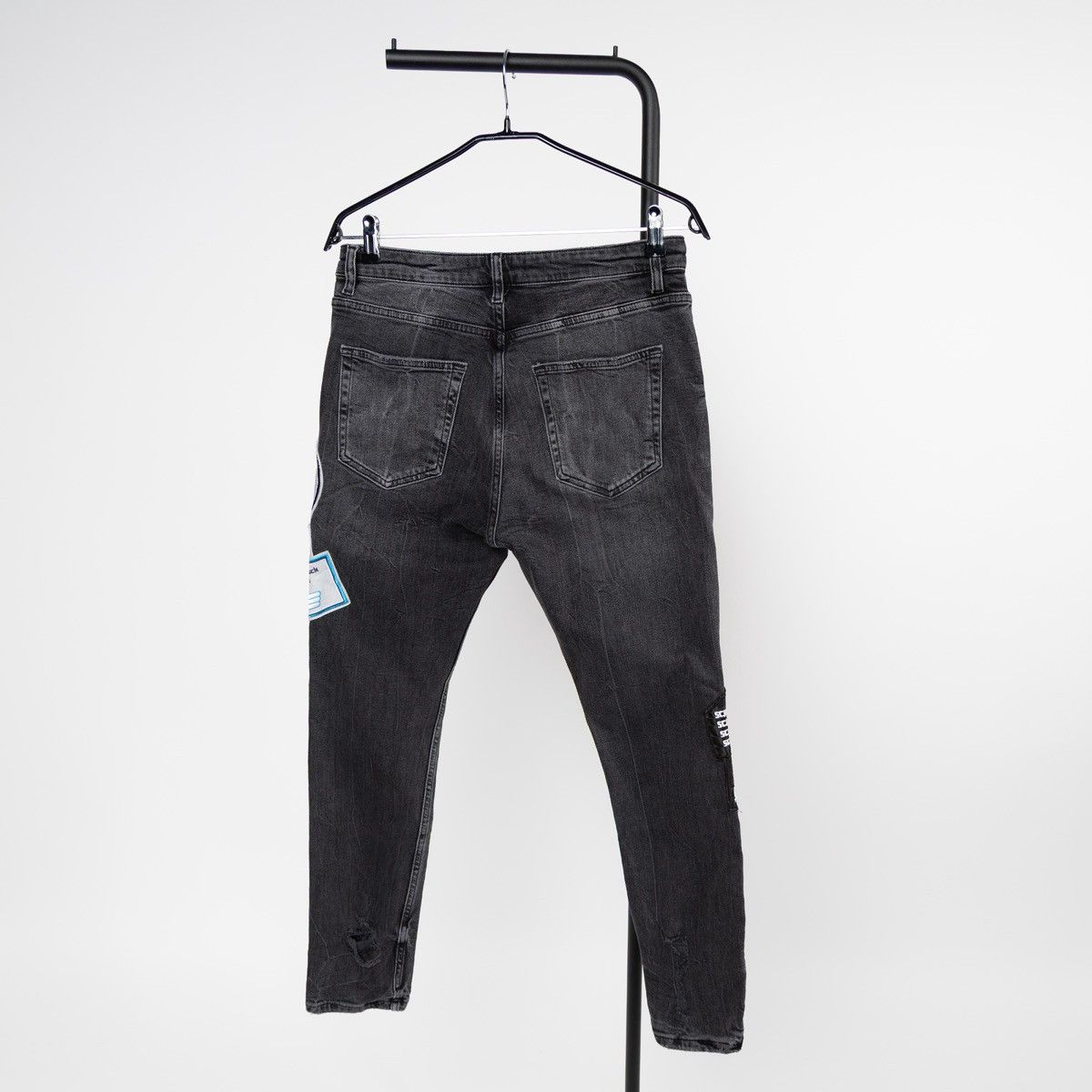 Zara Zara Man Gray Denim Jeans Distressed Patches Graphic Casual Size US 32 / EU 48 - 2 Thumbnail