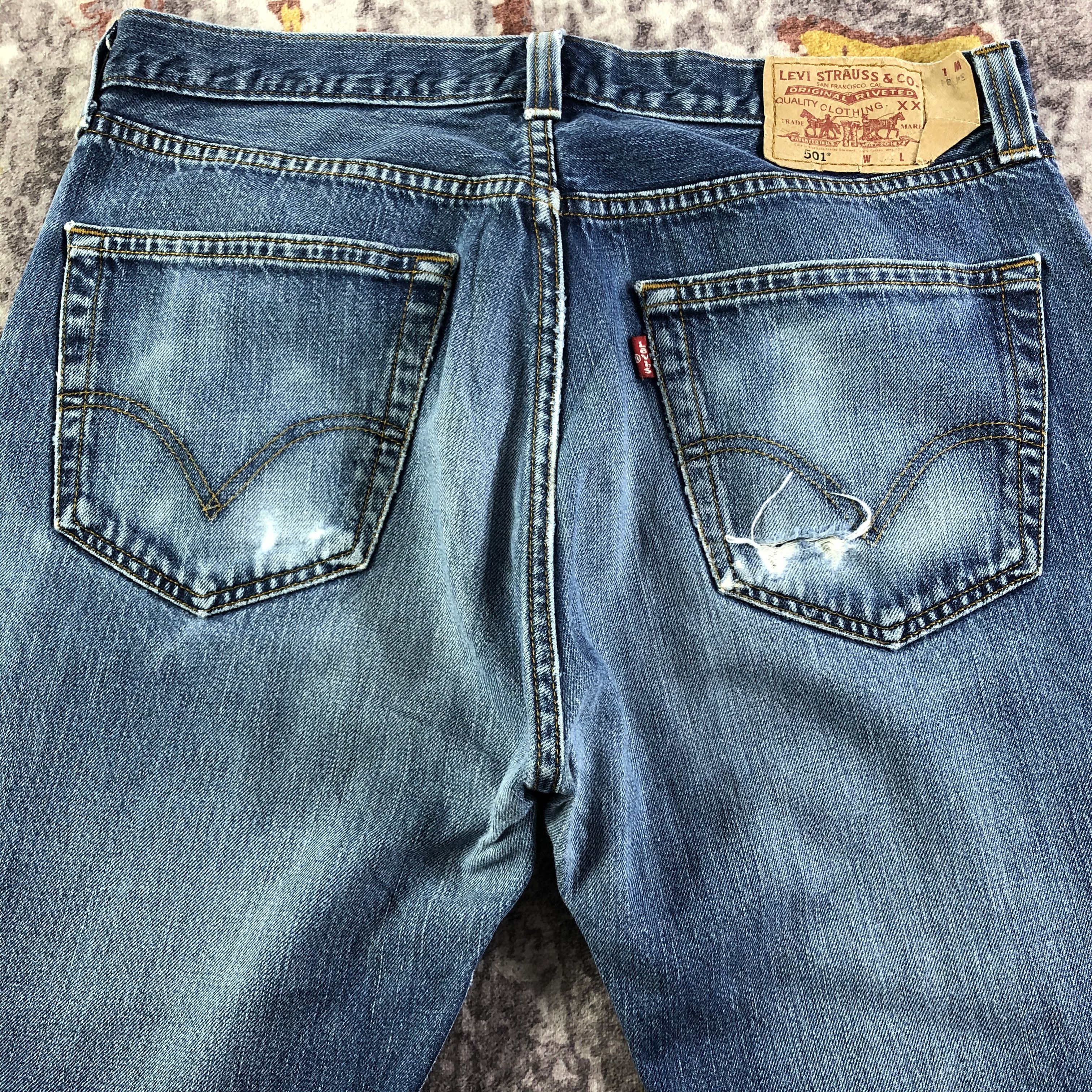 Levi's Vintage Blue Wash Levis 501 Jeans-JM3303 Size US 34 / EU 50 - 5 Thumbnail