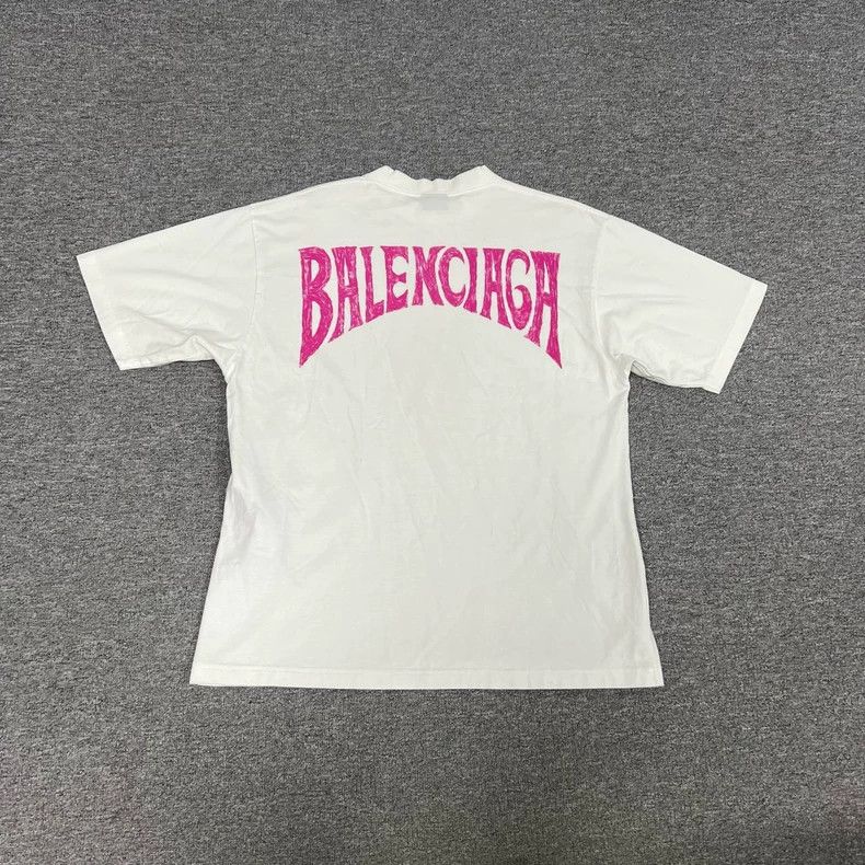 Balenciaga Graffiti Large Logo Short Sleeve T-Shirt 2502-Ne