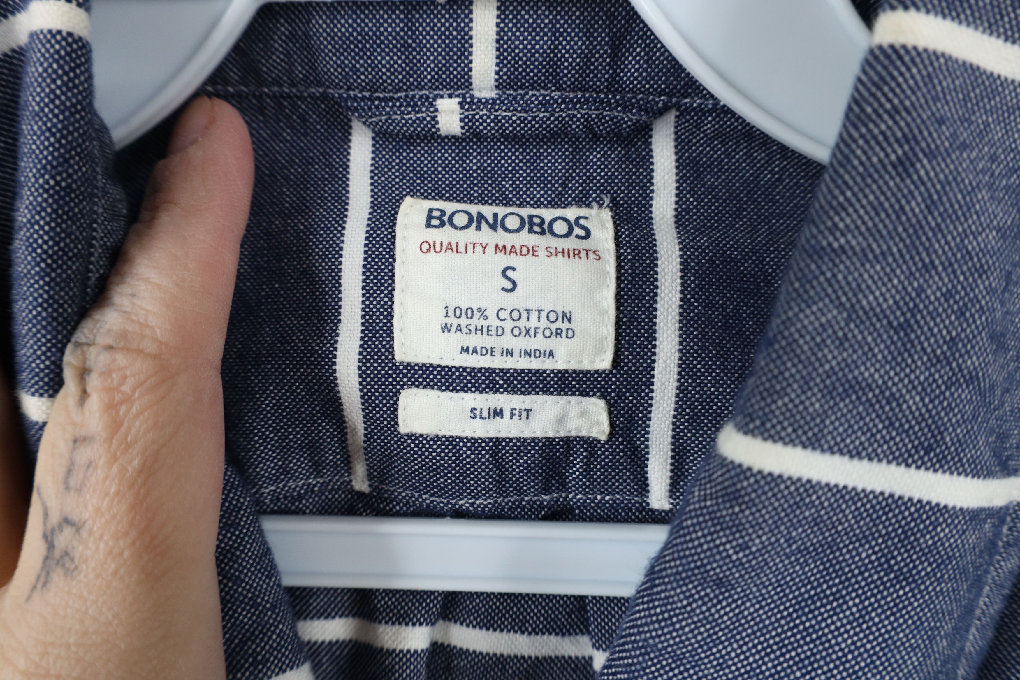 Bonobos × Vintage Bonobos Fit Striped Washed Oxford Collared Button Down Shirt Size US S / EU 44-46 / 1 - 6 Thumbnail