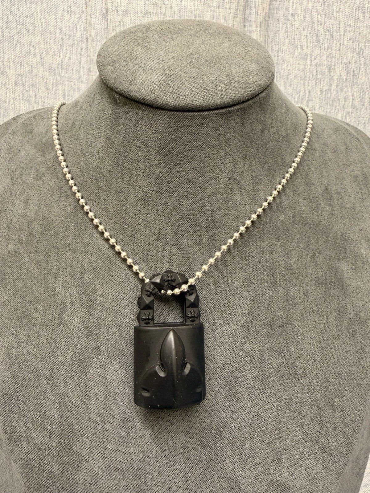 Chrome Hearts Chrome Hearts Silicone Lock Necklace Black 30" Size ONE SIZE - 1 Thumbnail
