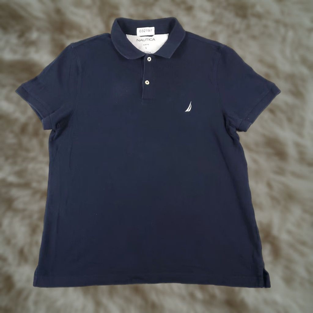 Nautica VINTAGE Nautica Polo Shirt Mens Large Blue Golf Casual Short Sleeve Adult Size US L / EU 52-54 / 3 - 1 Thumbnail