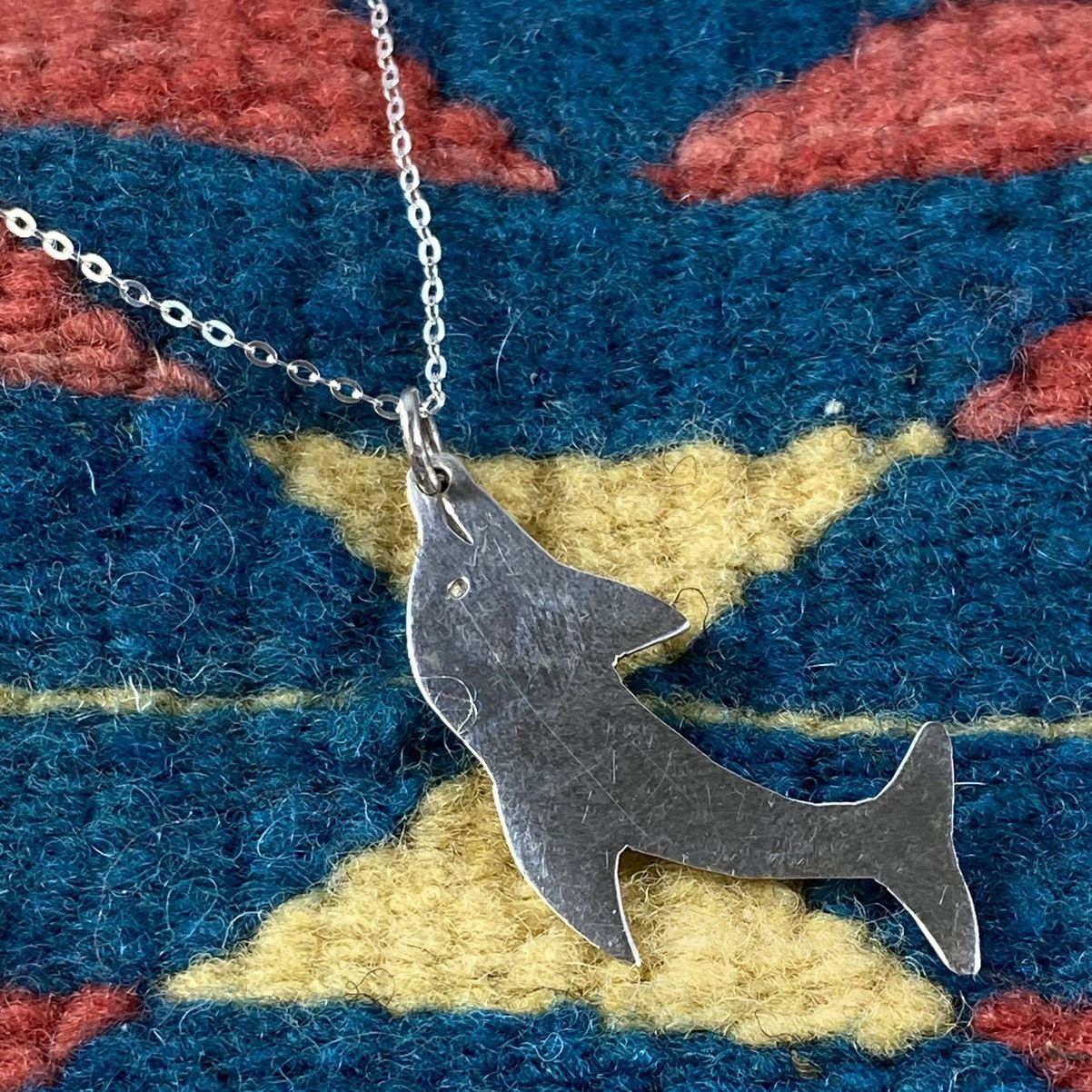 Japanese Brand × Kapital × Vintage Vintage Sterling Silver Dolphin Pendant Necklace Nautical Size ONE SIZE - 1 Thumbnail
