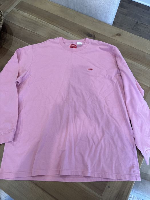 Supreme Supreme small box L/S tee pink | Grailed