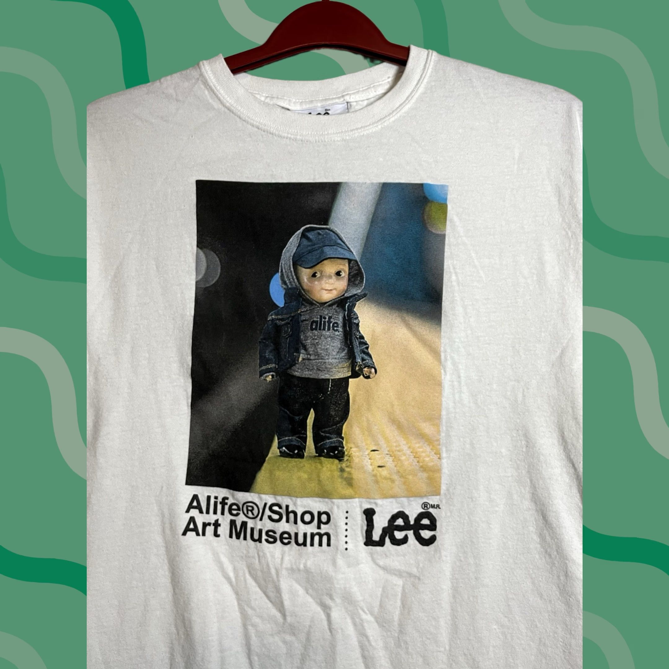 Lee ALIFE X Lee Limited Edition Buddy Doll Tee Shirt Men's M Crew Neck Short Sleeve White Cotton Knit T-Shirt Buddy Lee 90s Limited Edition Mens Size US M / EU 48-50 / 2 - 1 Thumbnail