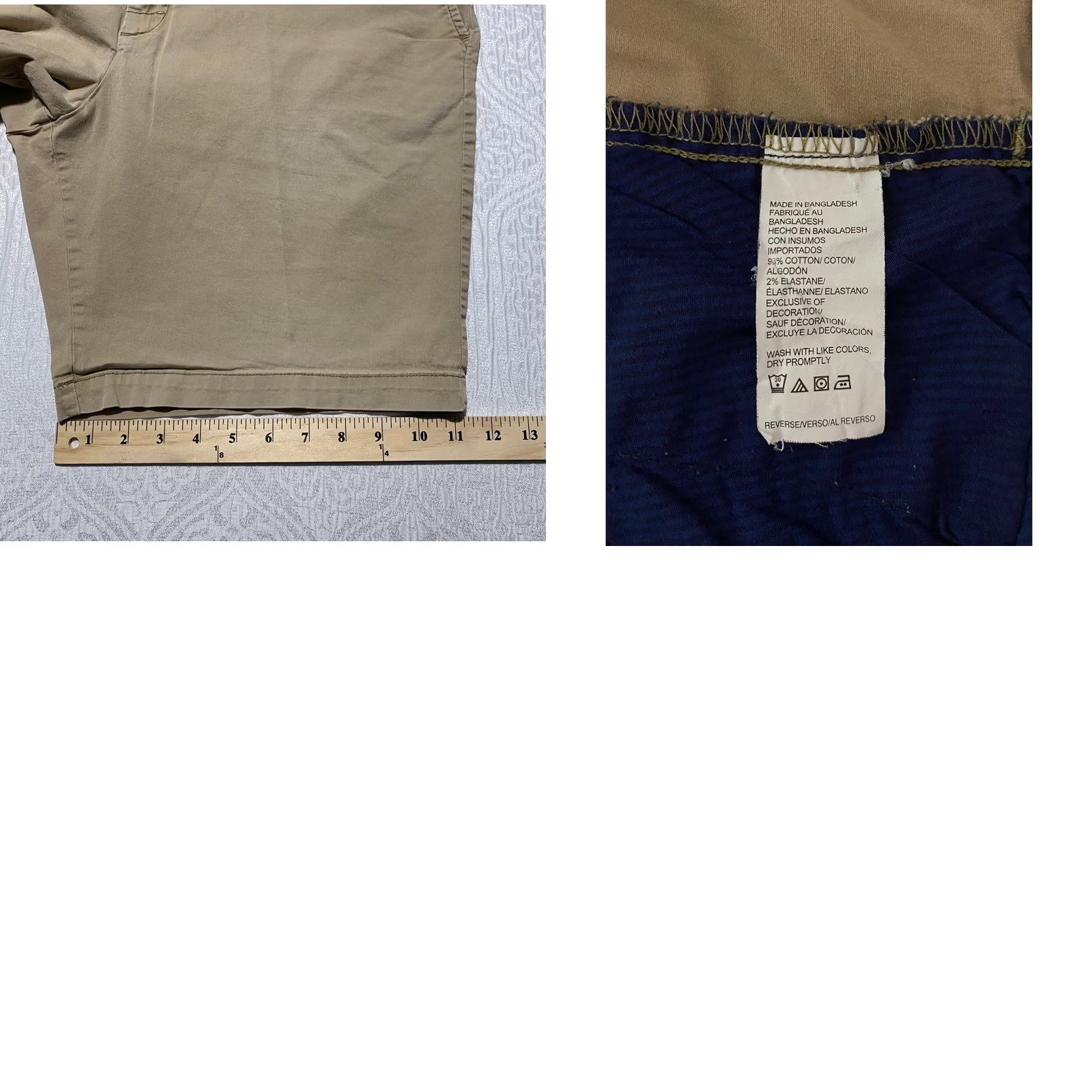 Izod IZOD Chino Shorts Regular 40 Mens Khaki Tan Stretch Cotton Breathable Zip Fly Pockets Embroidered Logo Solid Golf Casual Summer Size US 40 / EU 56 - 8 Thumbnail