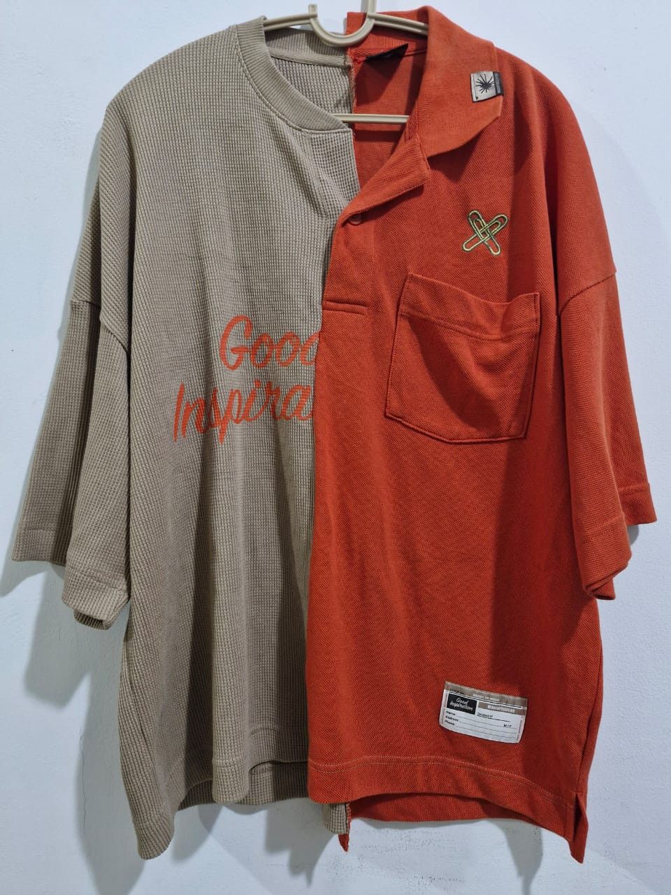 GU Mihara Yasuhiro Split Panel Shirt / Sweat Hybrid (S) Size US S / EU 44-46 / 1 - 1 Thumbnail