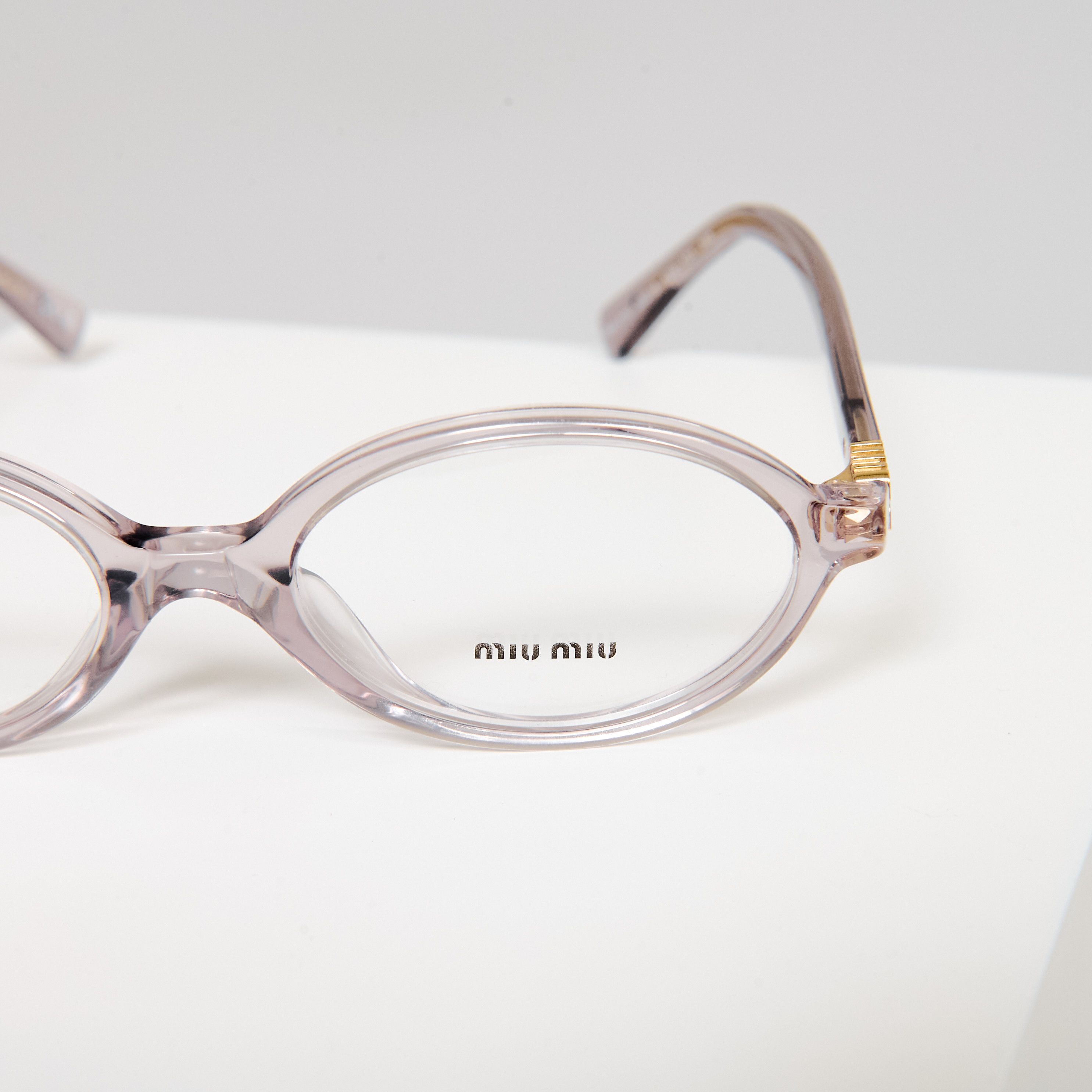 Miu Miu Miu Miu MU01XV 12W1O1 Oval Unisex Eyeglasses Size ONE SIZE - 8 Thumbnail