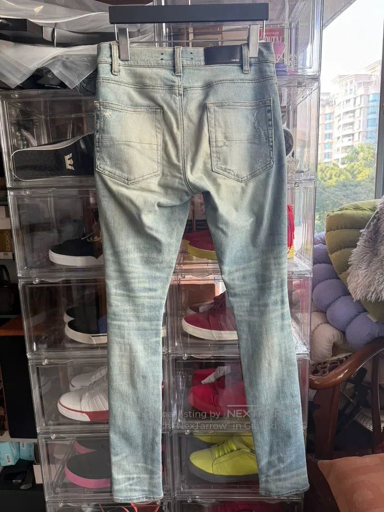 Amiri Amiri Blue original dilapidated big destruction denim pant Size US 30 / EU 46 - 4 Thumbnail
