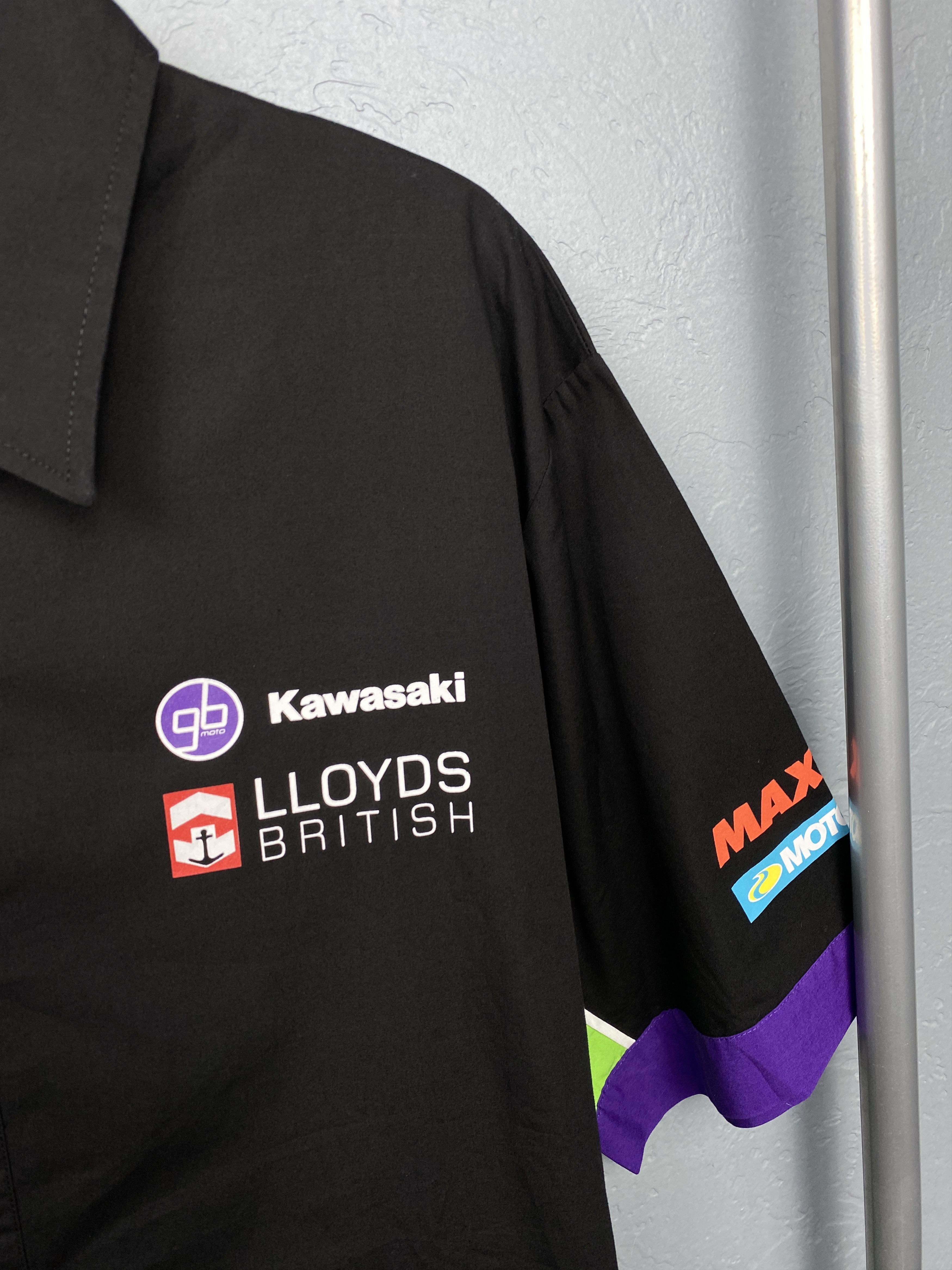 Japanese Brand Kawasaki Team Vintage Mens Short Sleeve Shirt Moto Racing Size US XXL / EU 58 / 5 - 3 Thumbnail