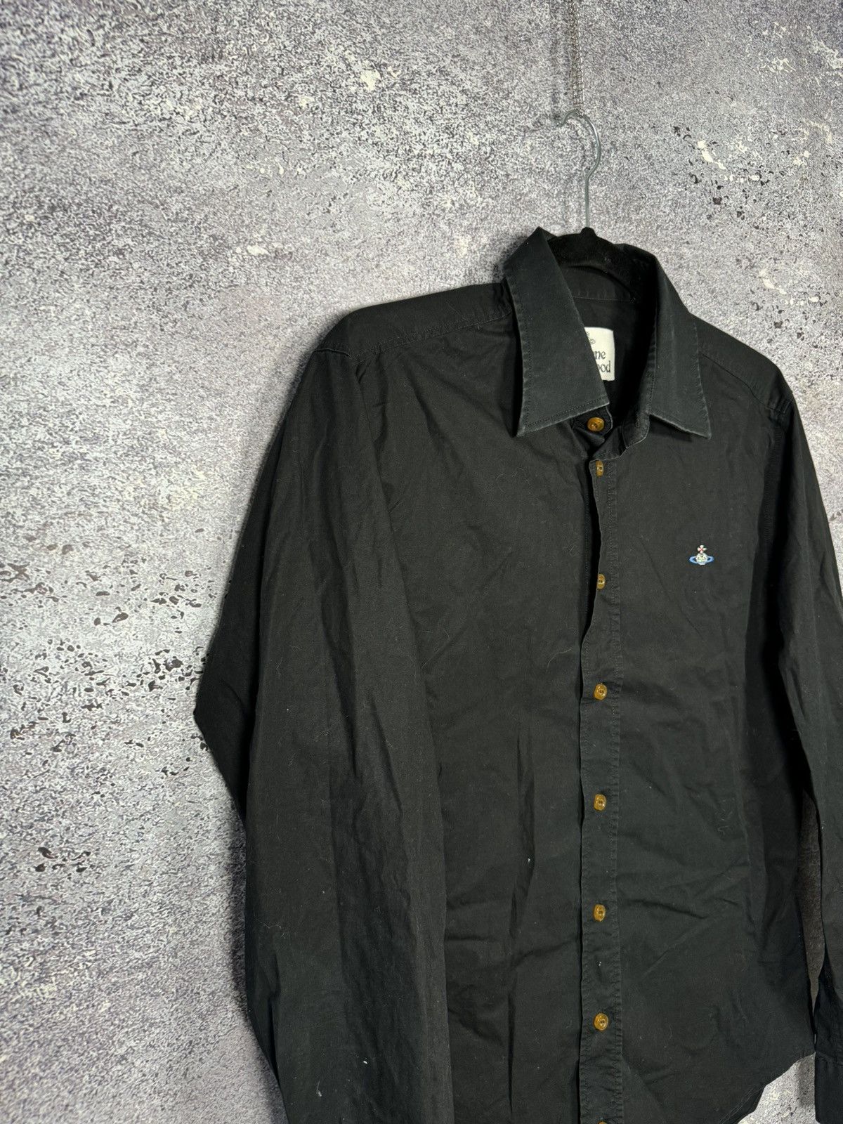 Vivienne Westwood Vivienne Westwood Orb Embroidered Logo Black Shirt Button Up Size US M / EU 48-50 / 2 - 5 Thumbnail