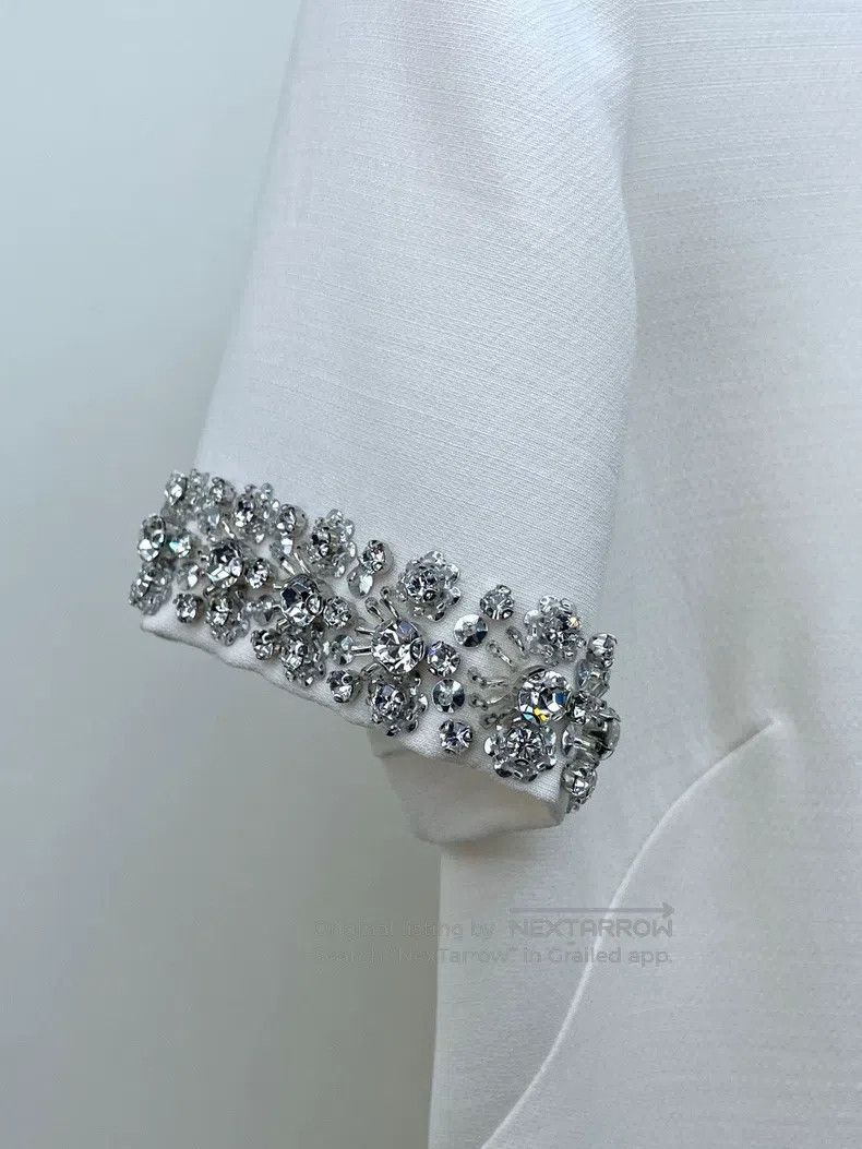Valentino Valentino White embroidered short straight short-sleeved d Size XS / US 0-2 / IT 36-38 - 5 Thumbnail