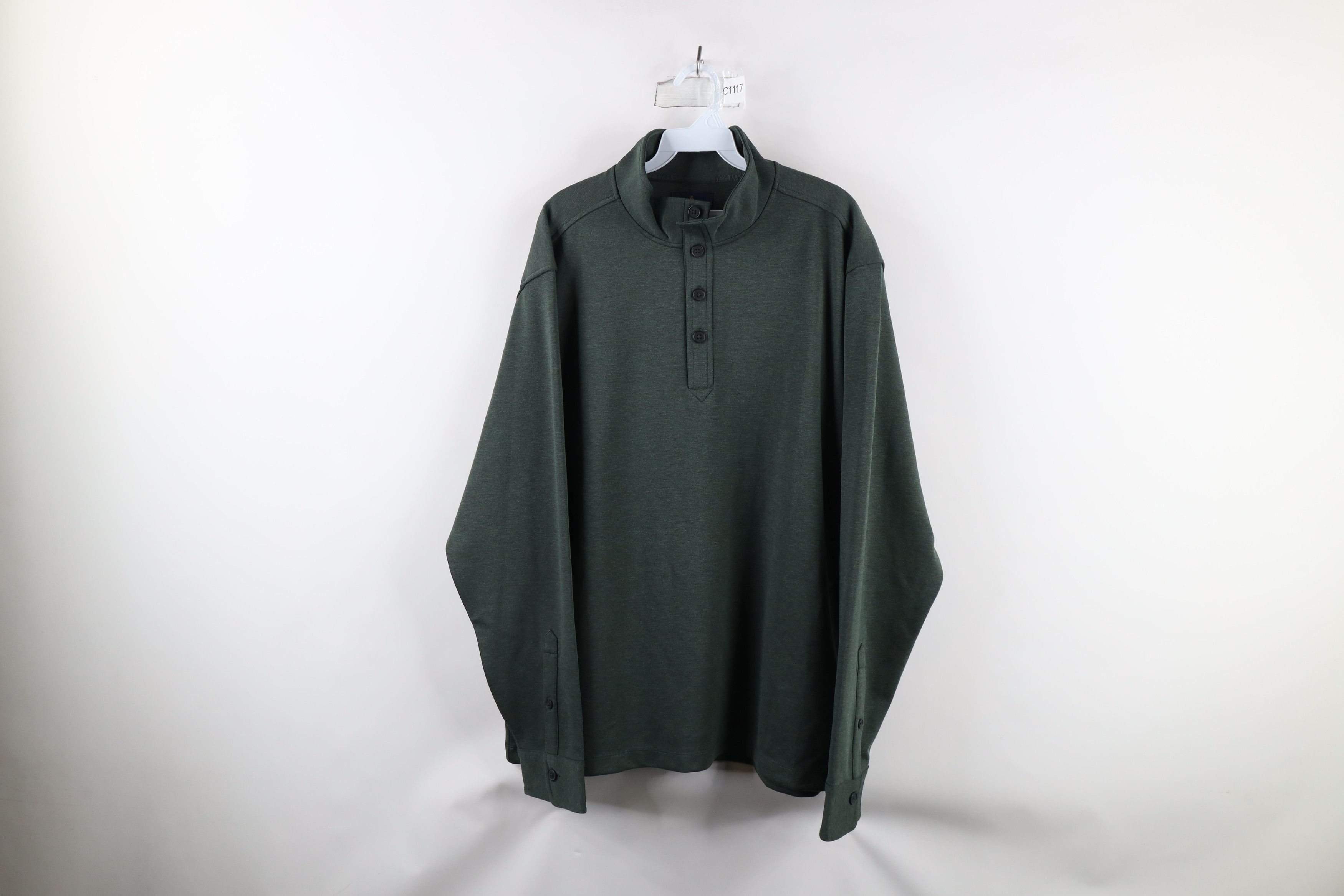 Brooks Brothers × Vintage Brooks Brothers Rayon Blend Knit Henley Sweater Green Size US XL / EU 56 / 4 - 1 Thumbnail