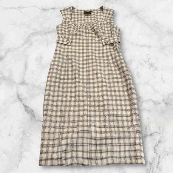 Other Debbie Shuchat Wool Plaid Sheath Midi Dress Size XL / US 12-14 / IT 48-50 - 1 Thumbnail