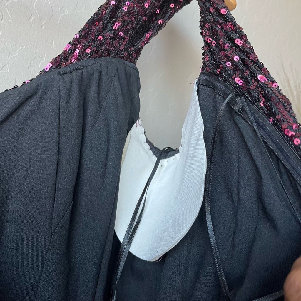 Other Rene Ruiz Gown Burgundy Off the Shoulder Sequin Cocktail For Size S / US 4 / IT 40 - 11 Thumbnail