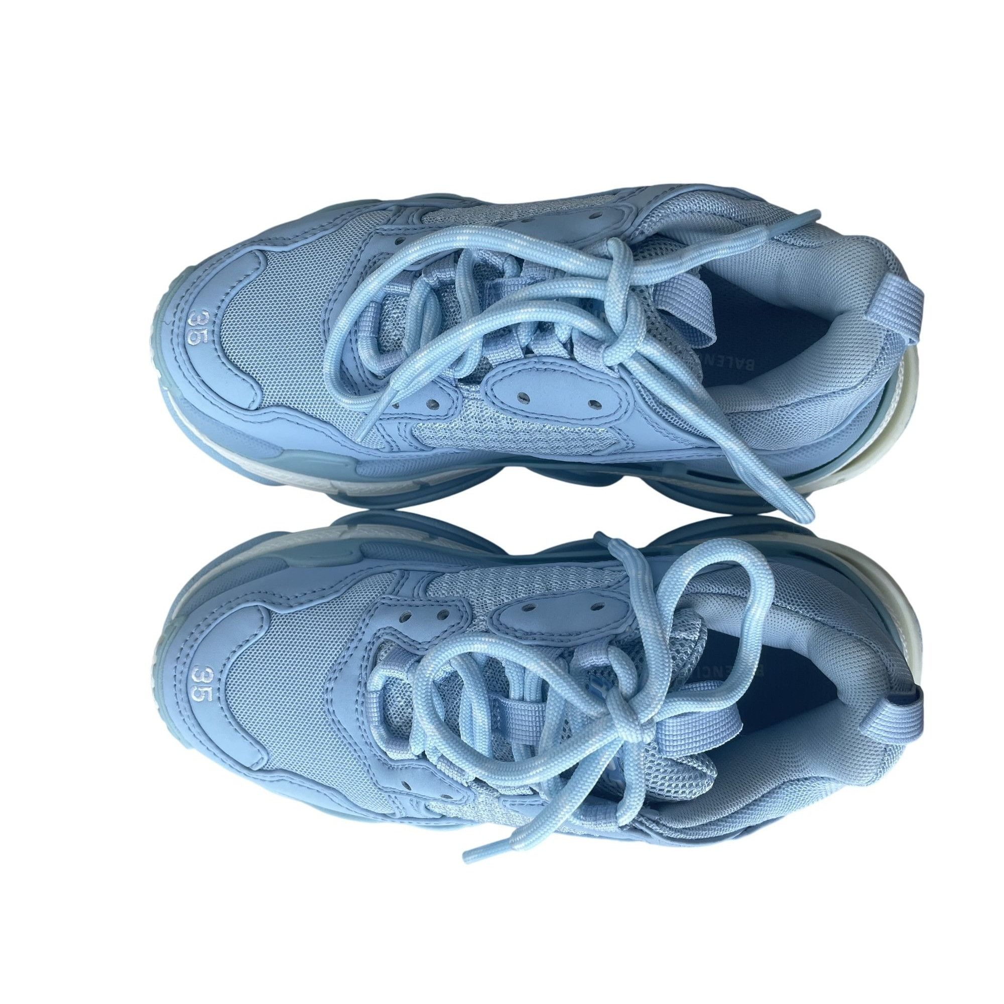 Balenciaga Balenciaga Triple S Sneakers In Light Blue For Women Or Juni Size US 5 / IT 35 - 3 Thumbnail