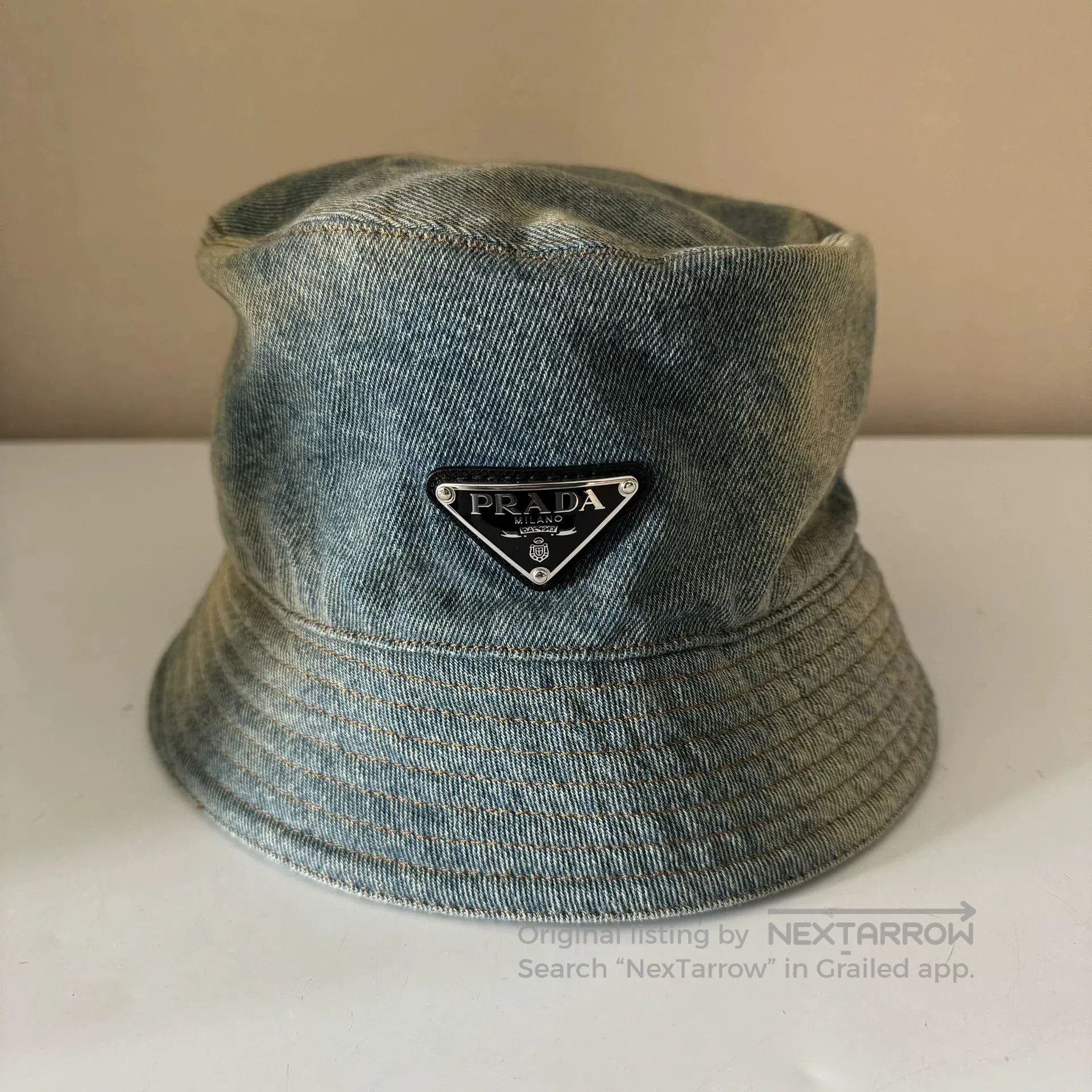 Prada Prada Denim Bucket Hat L. Size ONE SIZE - 1 Thumbnail