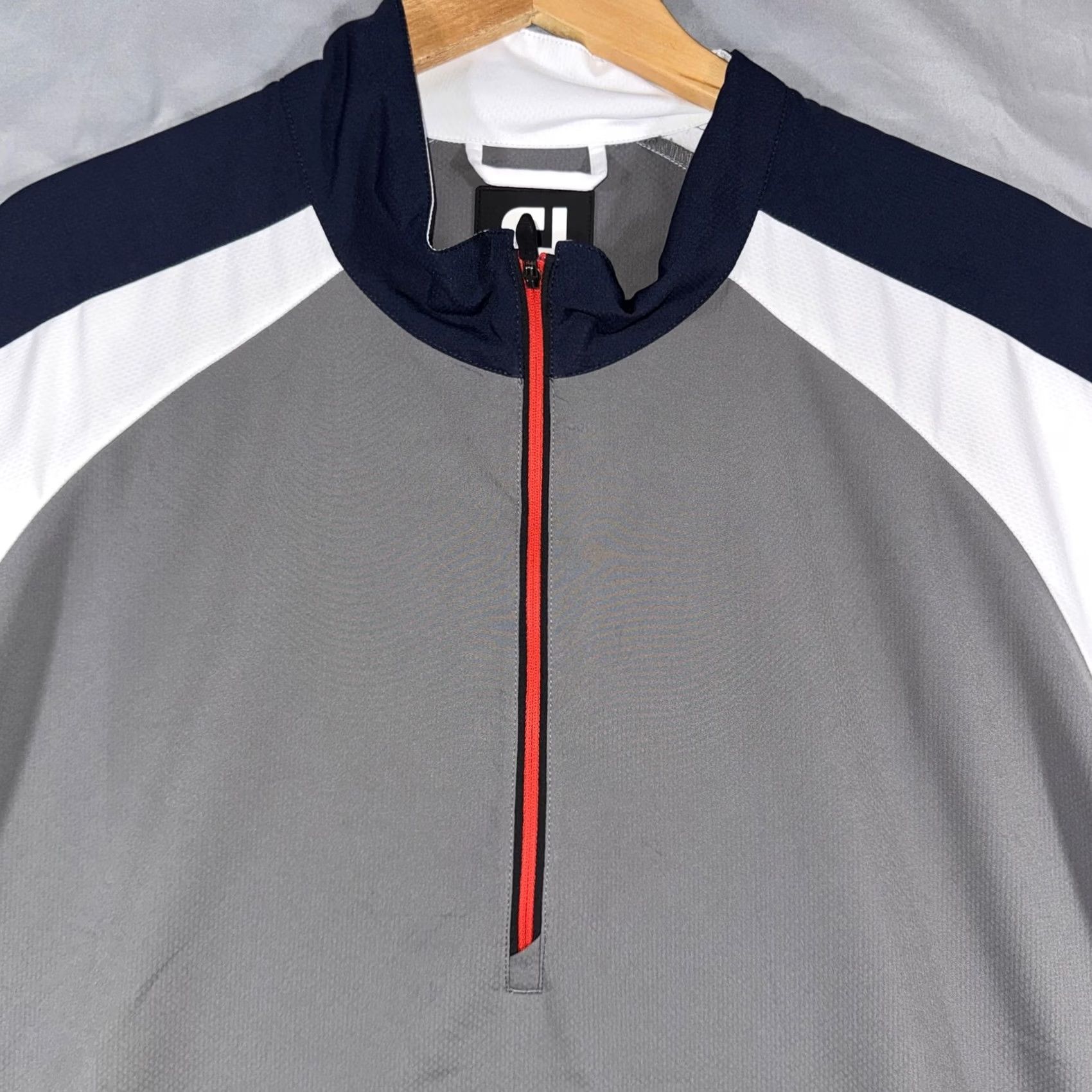 Footjoy FootJoy Short Sleeve 1/2 Zip Golf Windbreaker Jacket Gray XL Boundary Oak Mens Size US XL / EU 56 / 4 - 4 Thumbnail