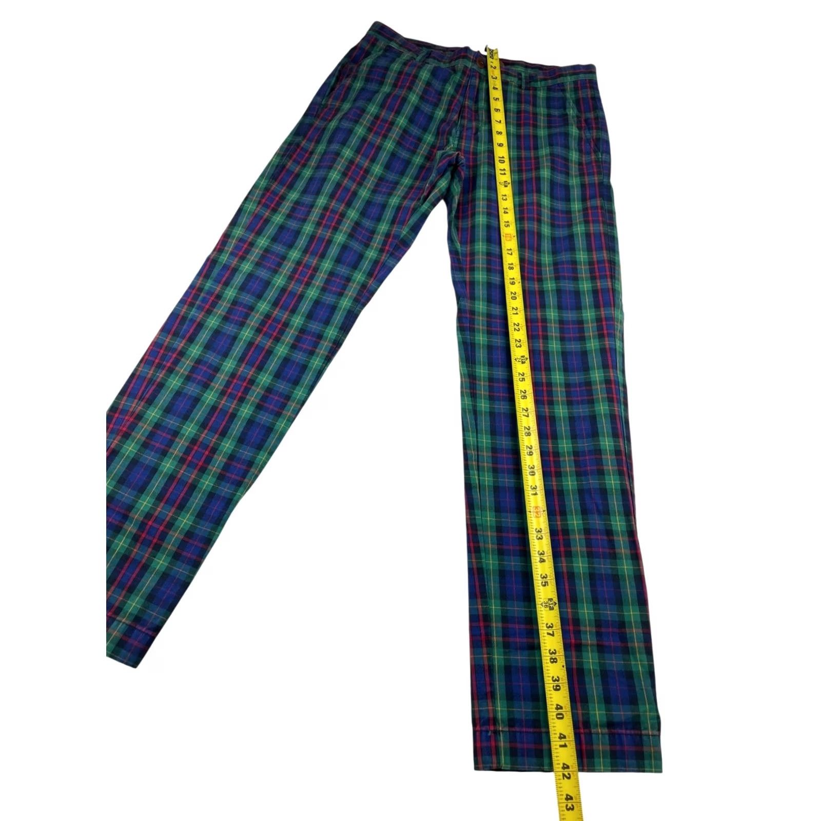 Brooks Brothers Brooks Brothers Red Fleece Men's Chino Pants Flat Front 100% Cotton Plaid Blue/Red 32x32 Slim? Regular Mens Pants Size US 32 / EU 48 - 6 Thumbnail