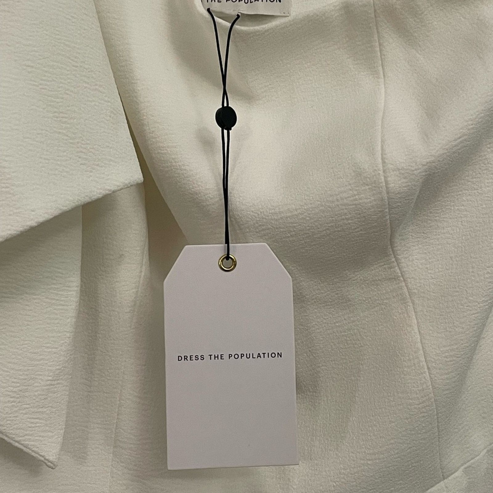 Dress the Population Dress the Population Georgina Asymmetrical Bow Dress White M Size M / US 6-8 / IT 42-44 - 2 Thumbnail