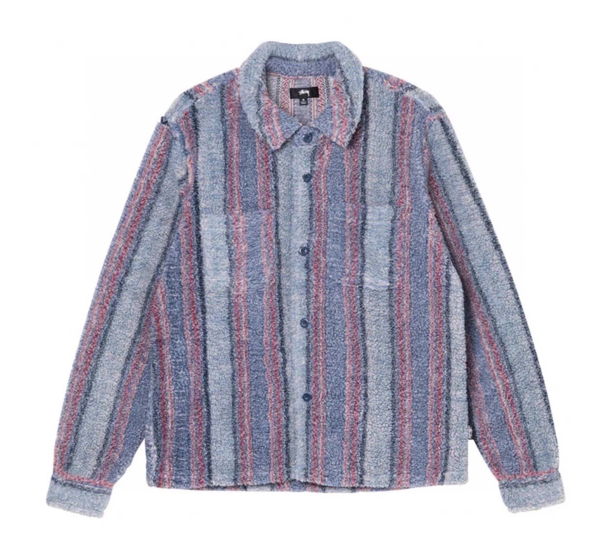 Stussy STUSSY STRIPE SHERPA SHIRT Striped Sherpa Jacket Ｑ22 Size US L / EU 52-54 / 3 - 1 Thumbnail