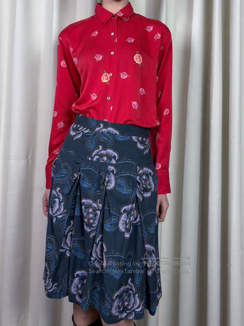 Vivienne Westwood Vivienne Westwood size 2 Vintage blue rose witch half skirt Size 22" - 6 Thumbnail