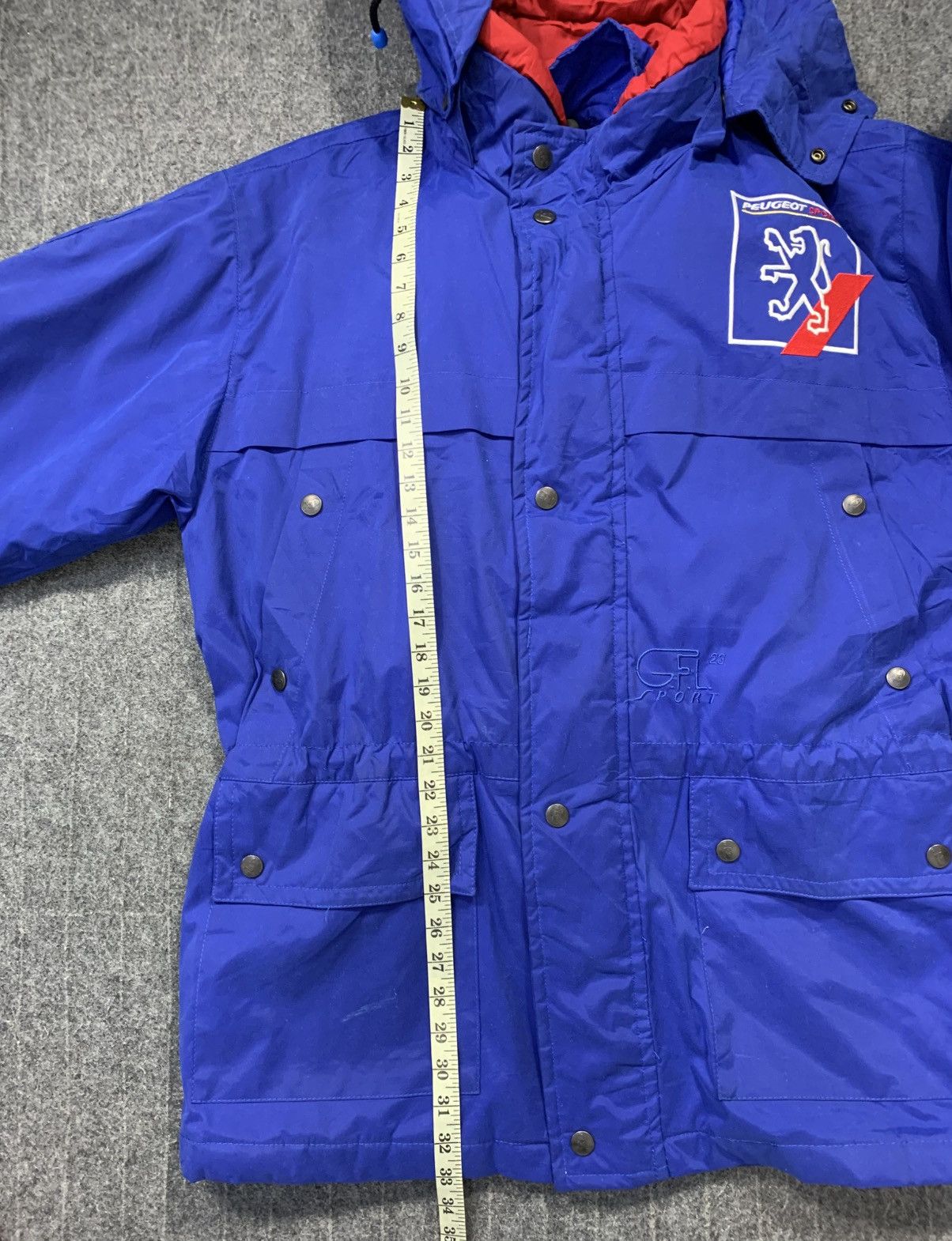 Vintage Peugeot Sport Rally Team Winter Coat Gillete Hooded Padded Size US XL / EU 56 / 4 - 12 Thumbnail