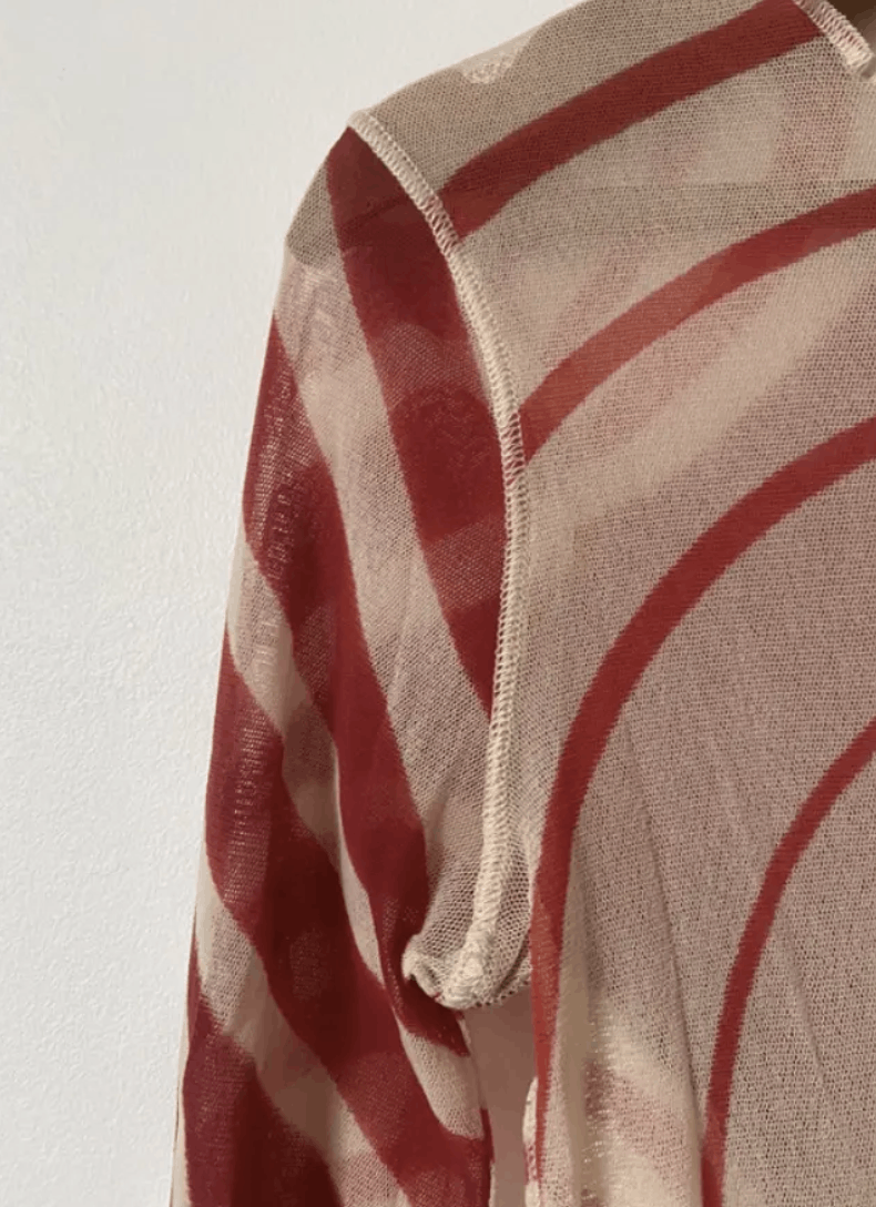 Jean Paul Gaultier × Vintage Jean Paul Gaultier Mesh Top Printed Dress Jacket Coat EX0075 Size L / US 10 / IT 46 - 6 Thumbnail