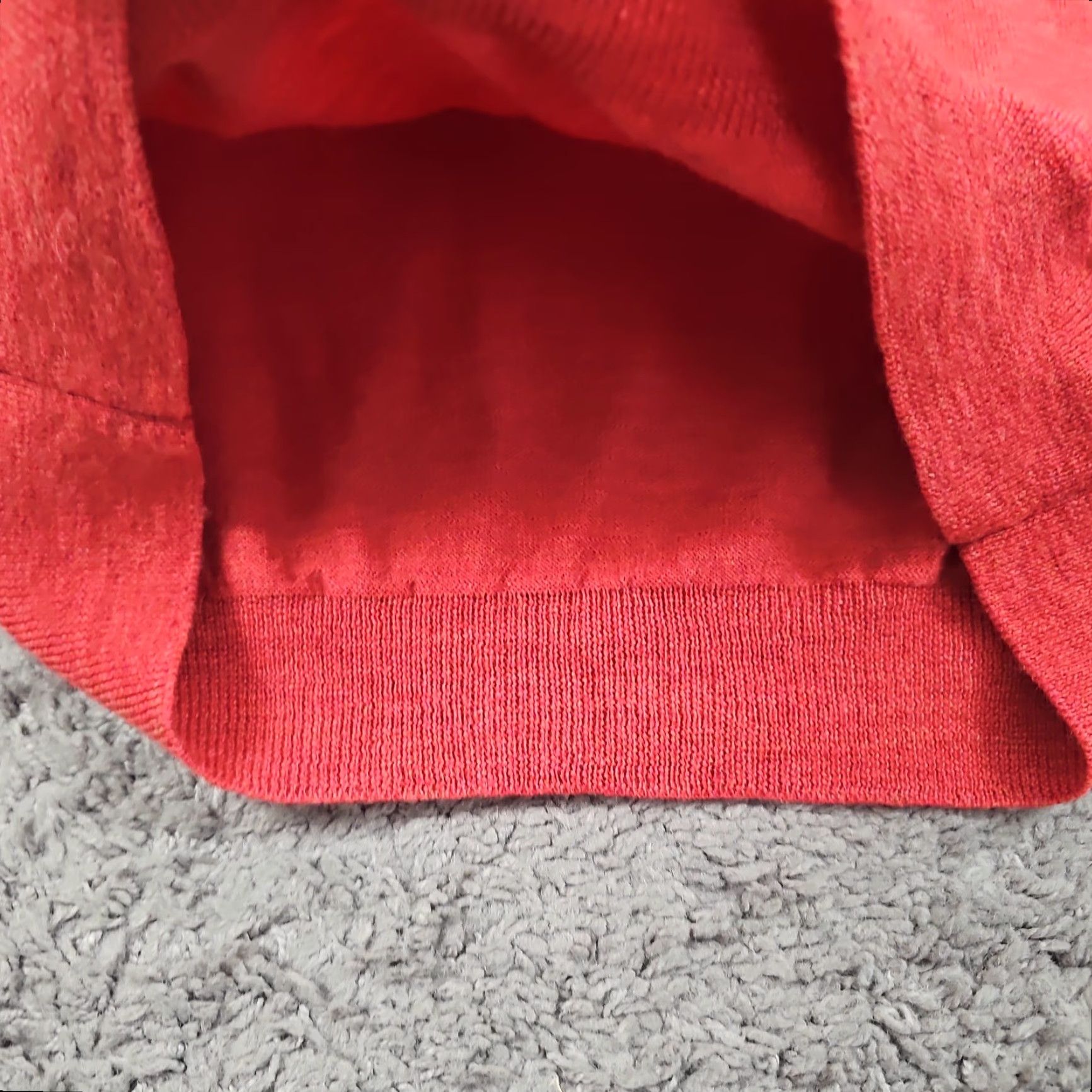 J.CREW Sweater Womens M Red 100% Merino Wool Lightweight Casual Fall V-Neck
