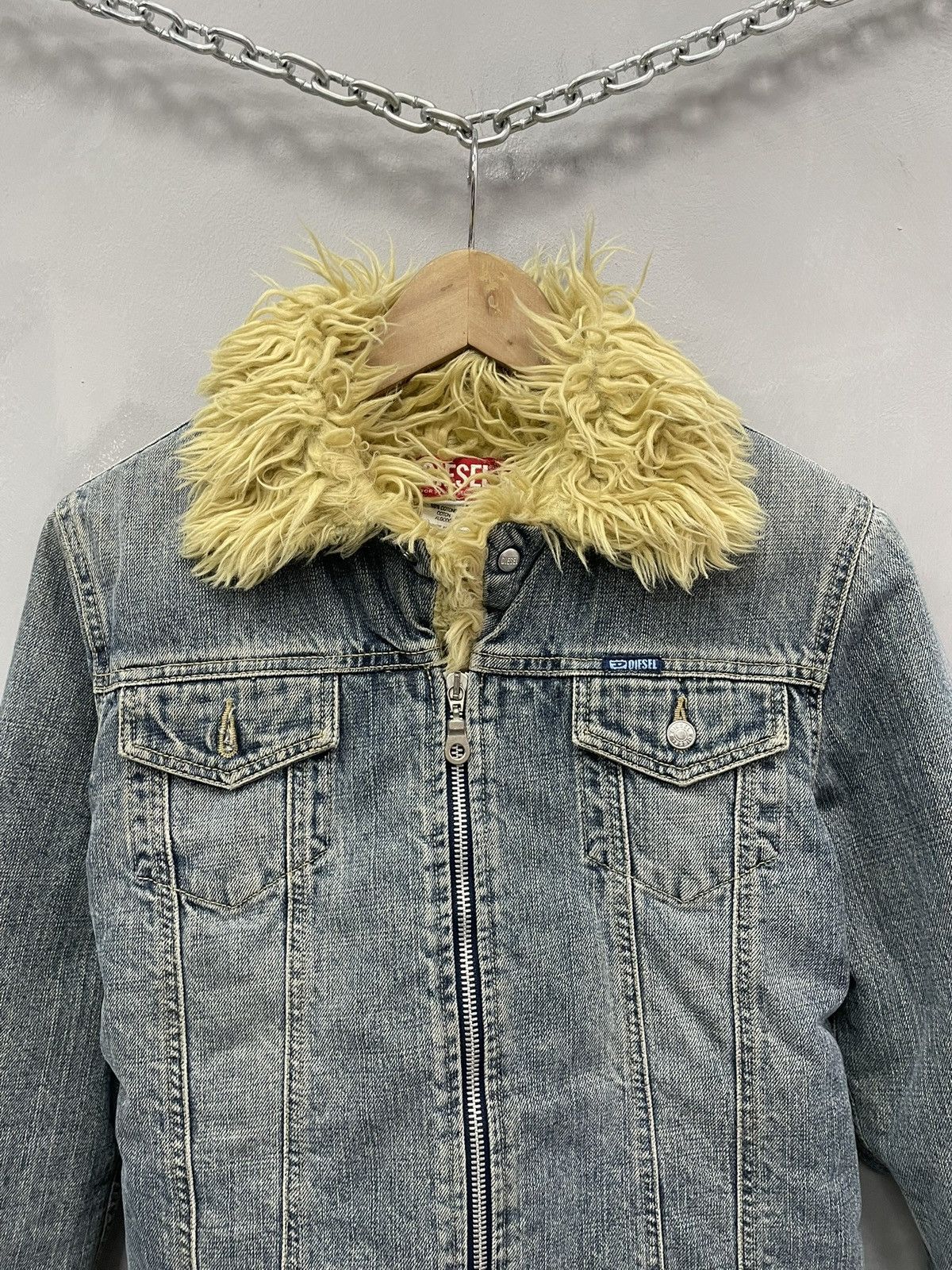 Diesel Diesel Denim distressed fur faux jacket y2k Size S / US 4 / IT 40 - 2 Thumbnail
