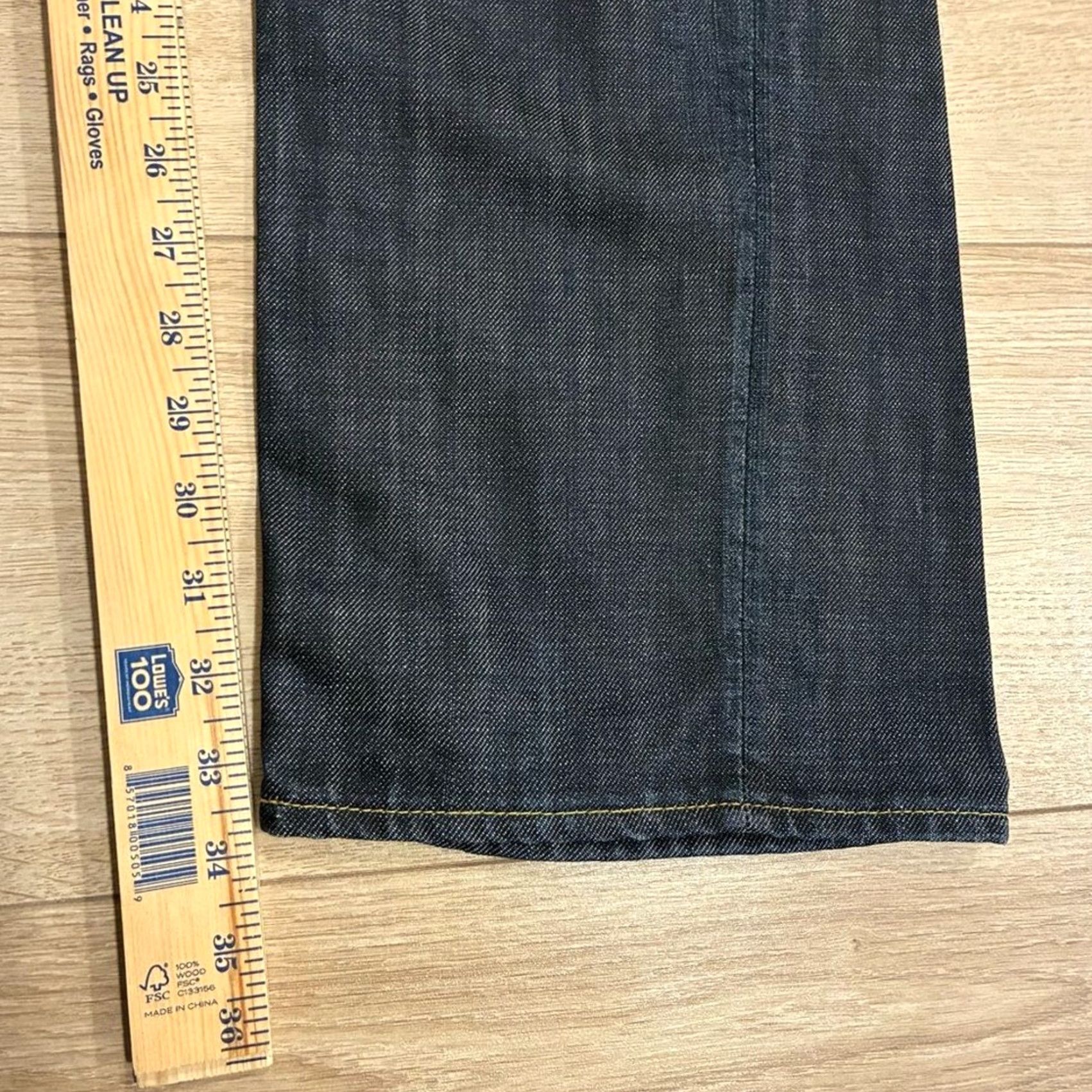 Denime Rogan Jeans Denim Dark Wash Button Fly Funnel Straight 28x34 Men Size 28 Regular New without Tags Size US 28 / EU 44 - 4 Thumbnail