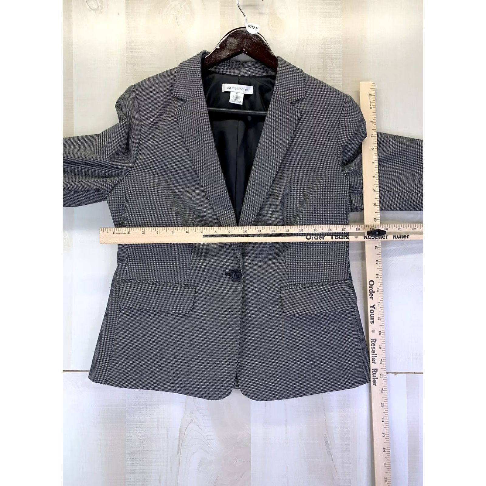 Liz Claiborne Liz Claiborne Fashion Suiting Blazer Jacker Womens Small NWT-8977 Blazer, Black/Gray, Basic Jacket, Workwear, Casual, Business, Travel Womens Size S / US 4 / IT 40 - 2 Thumbnail