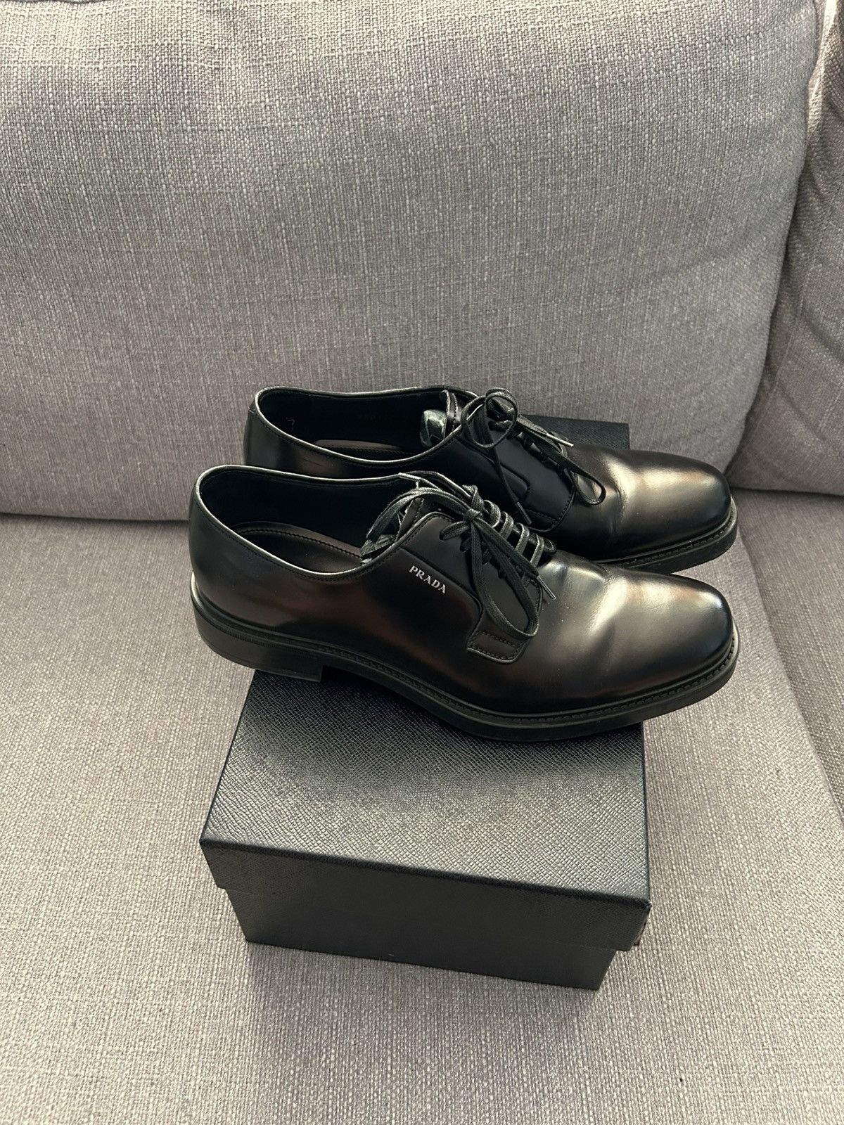 Prada Prada Brushed derby lth lace-up shoes Size US 8 / EU 41 - 1 Thumbnail