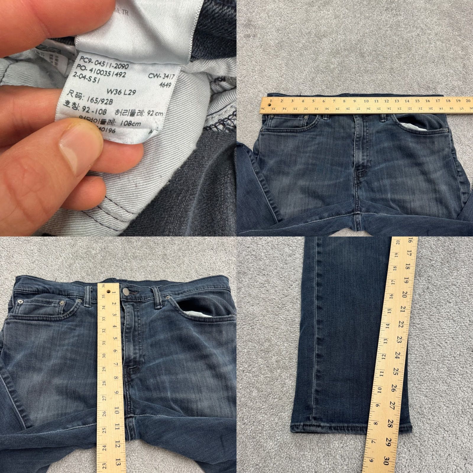 Levi's Levi's 511 Jeans Mens 36x29 Slim Fit Dark Wash Distressed Cotton Size US 36 / EU 52 - 9 Thumbnail