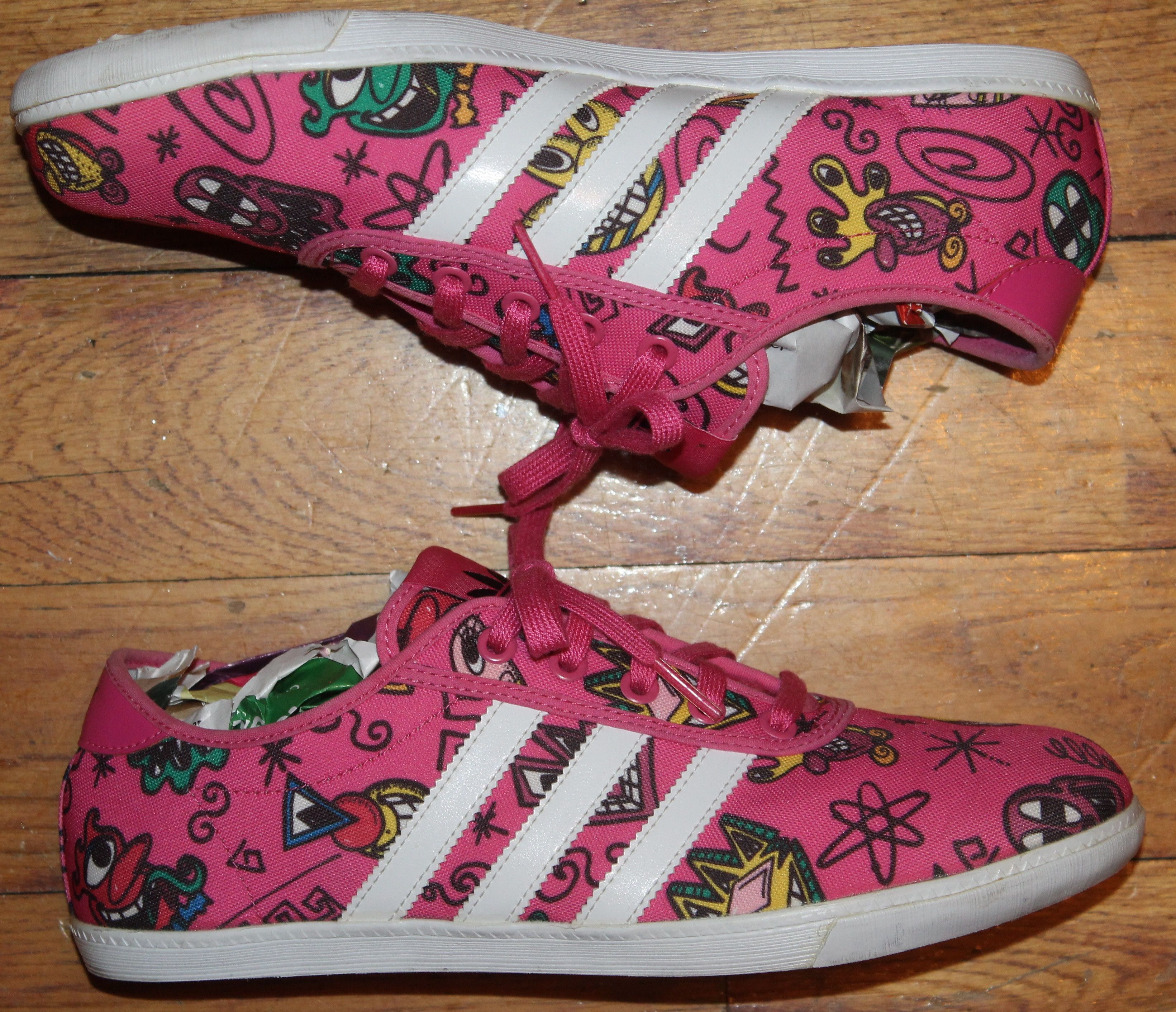 image of Adidas x Jeremy Scott 2014 Plimsole "graphic" Shoes in Pink, Women's (Size 8)