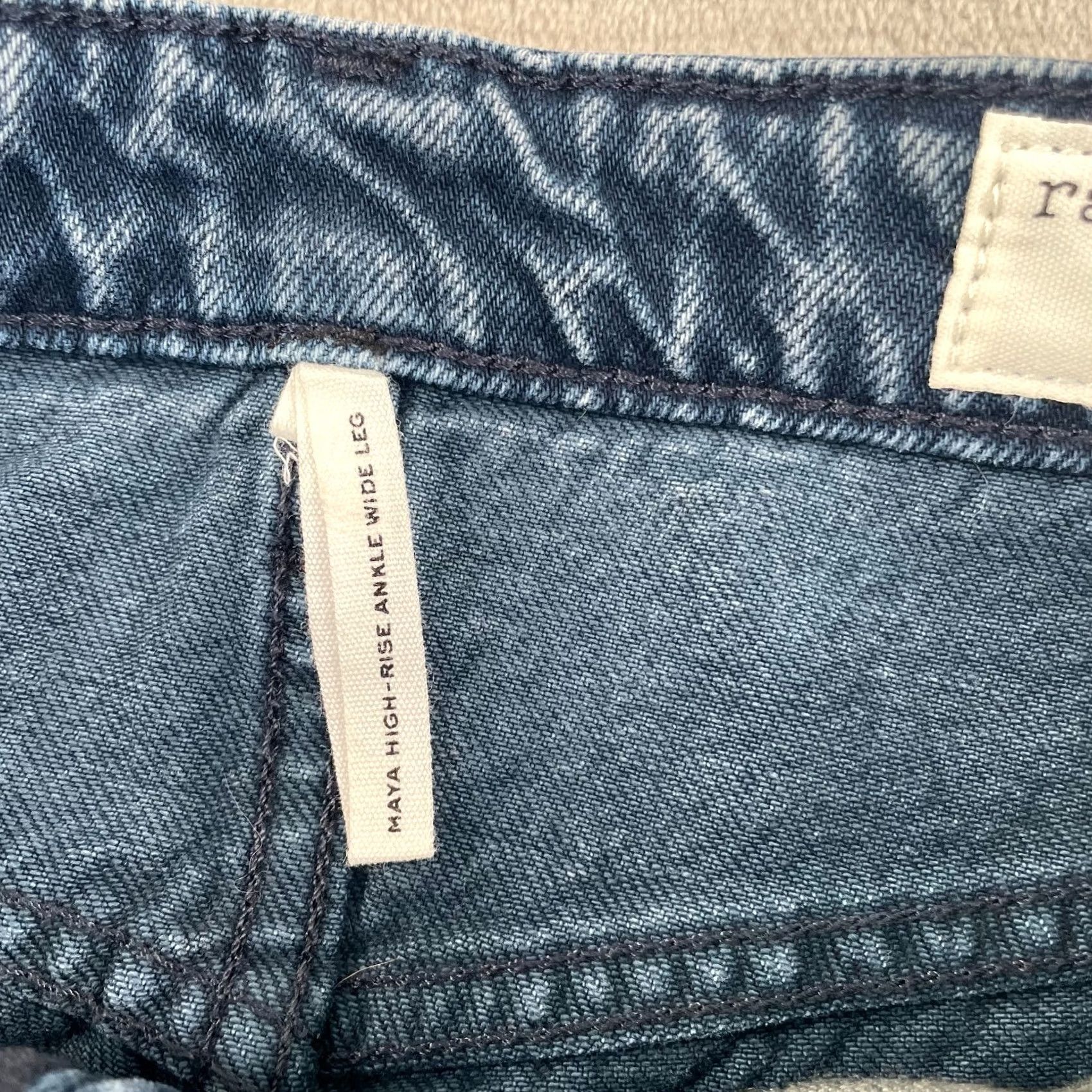 Rag & Bone rag & bone Maya High Rise Ankle Wide Leg Jeans Bride Trails Women 27 5-Pocket Denim Blue Medium Wash Button Fly Distressed? Relaxed Size ONE SIZE - 2 Thumbnail