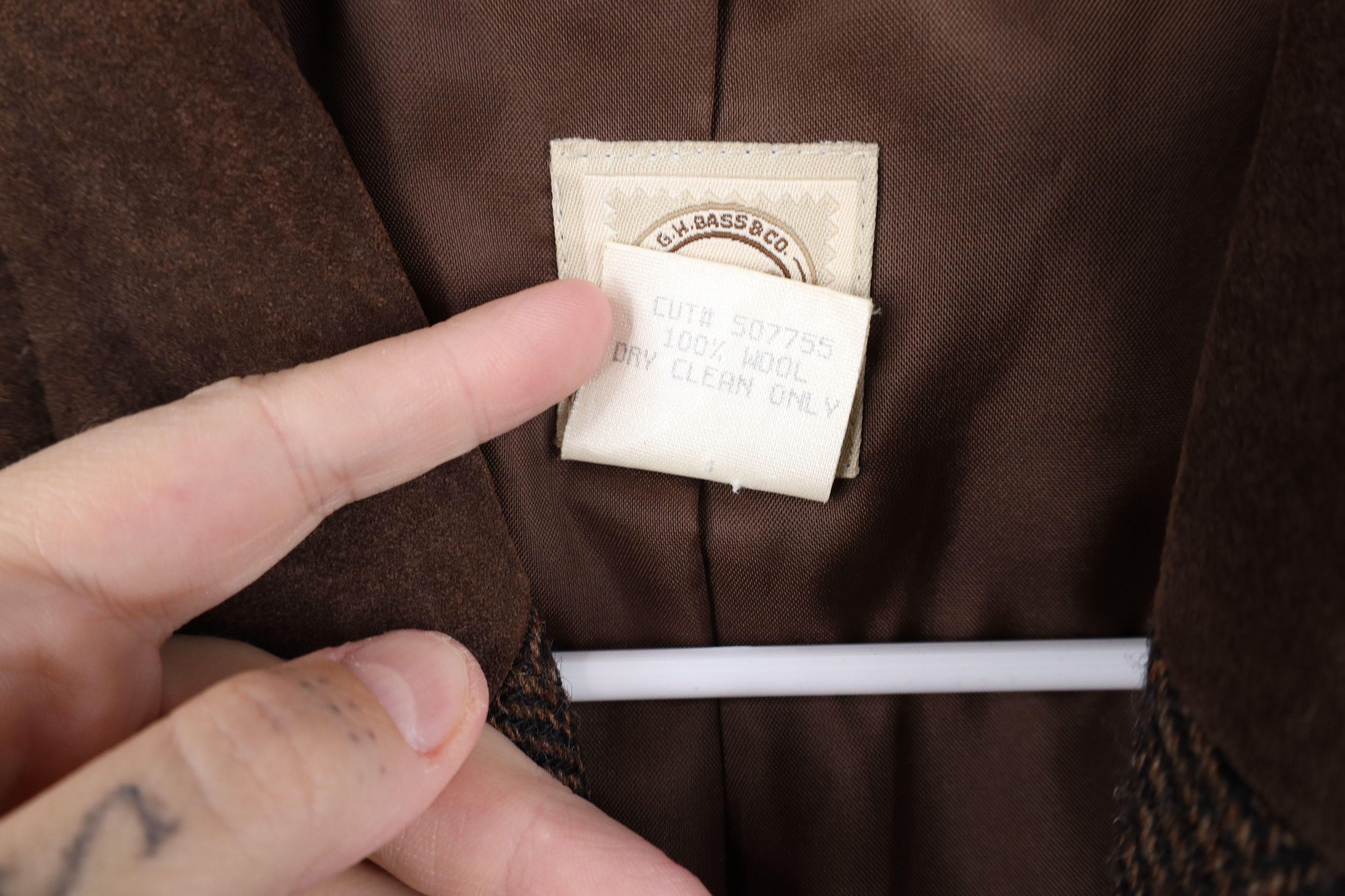 Vintage Vintage 90s Trim Wool Herringbone Blazer Jacket Brown USA Size L / US 10 / IT 46 - 9 Thumbnail