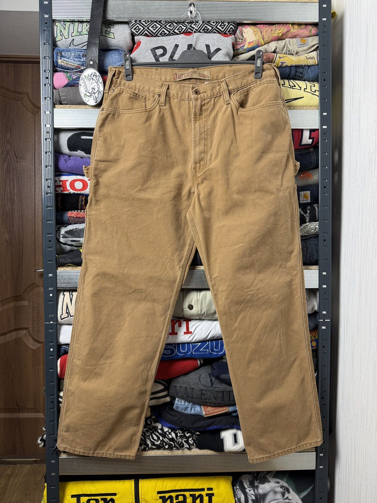 Levi's Vintage Levis Cargo Pants Brown 90s Carpenter Size US 38 / EU 54 - 2 Thumbnail